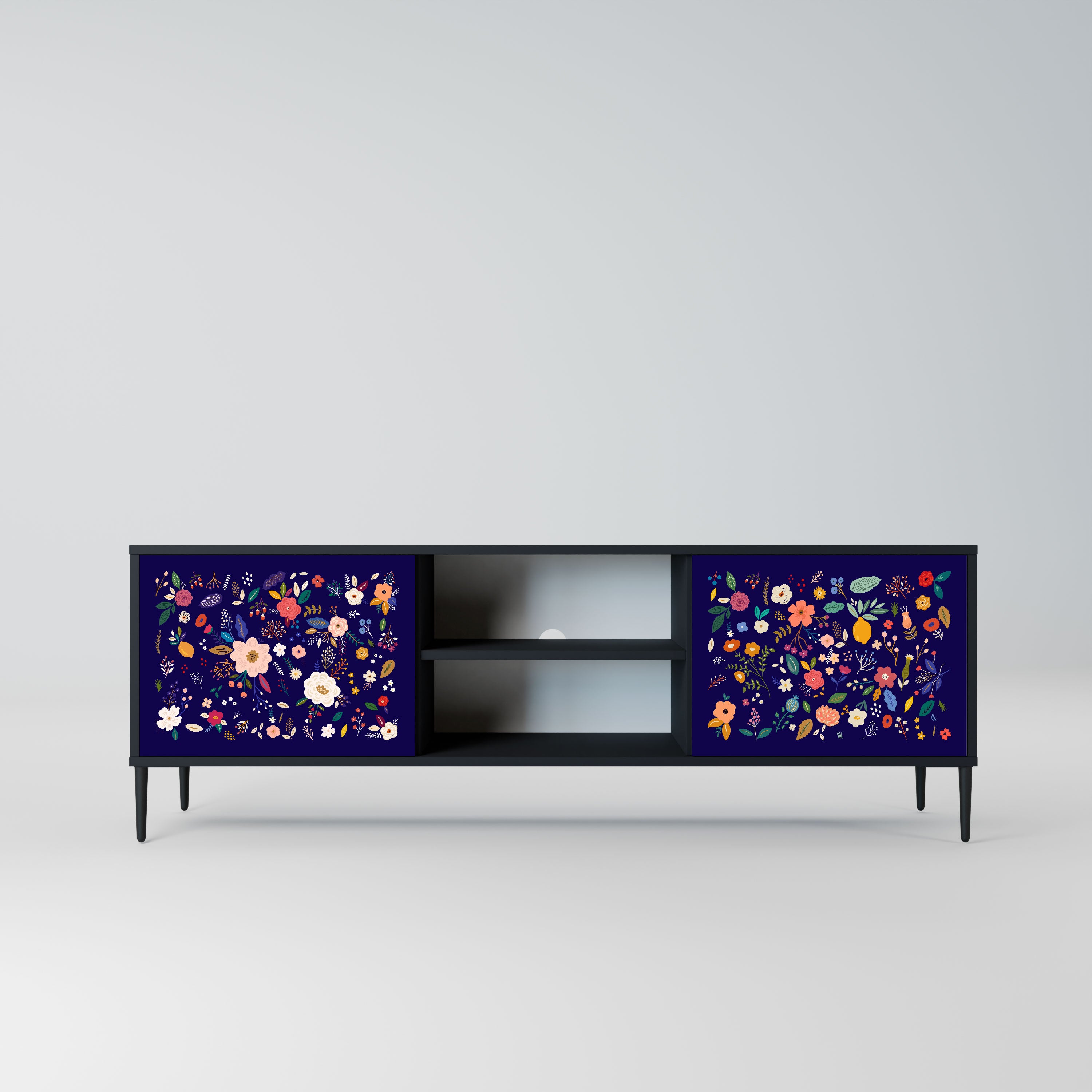 FLORAL COMBINATION Szafka RTV 2-drzwiowa korpus Czarny