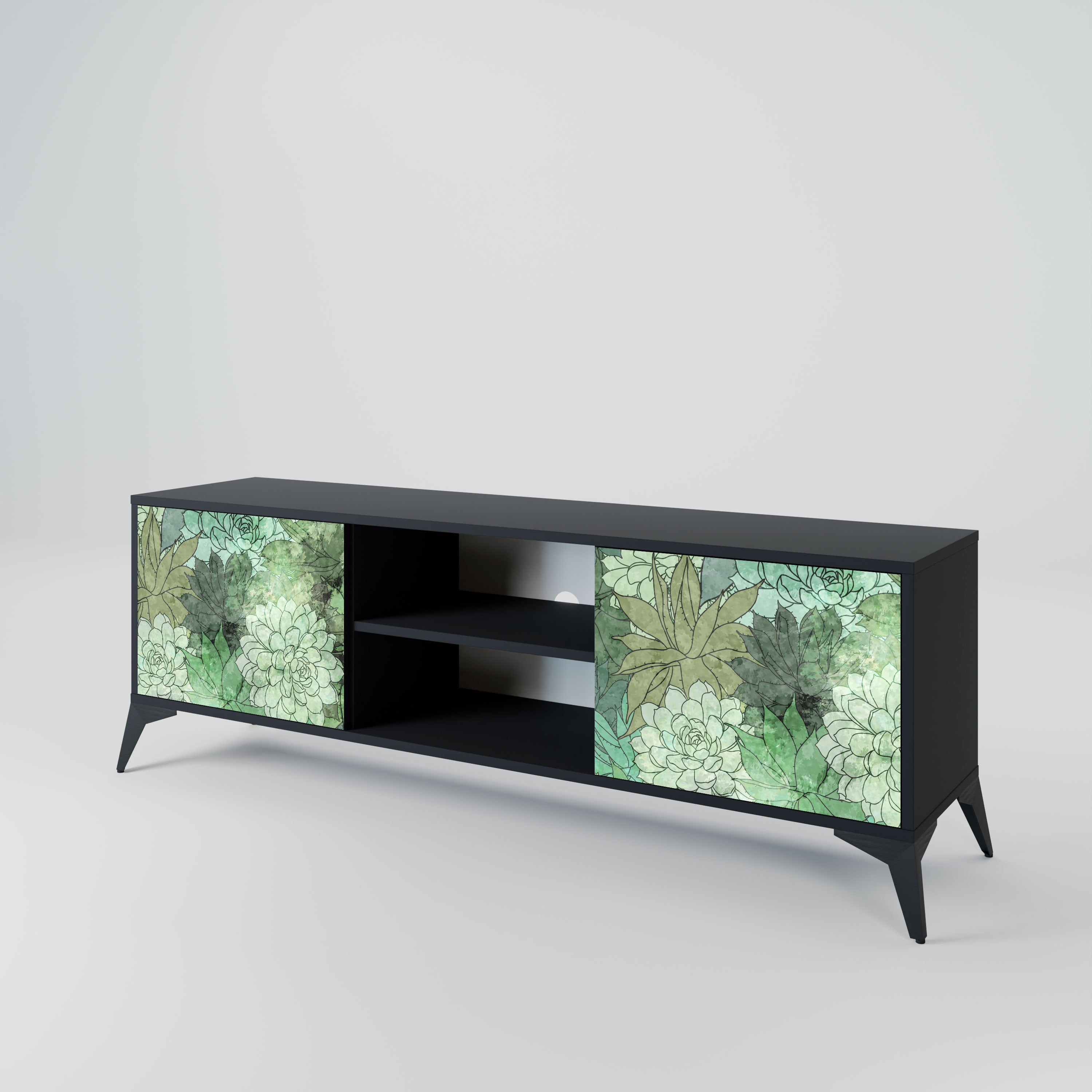 SUCCULENT CLUSTER Szafka RTV 2-drzwiowa korpus Czarny