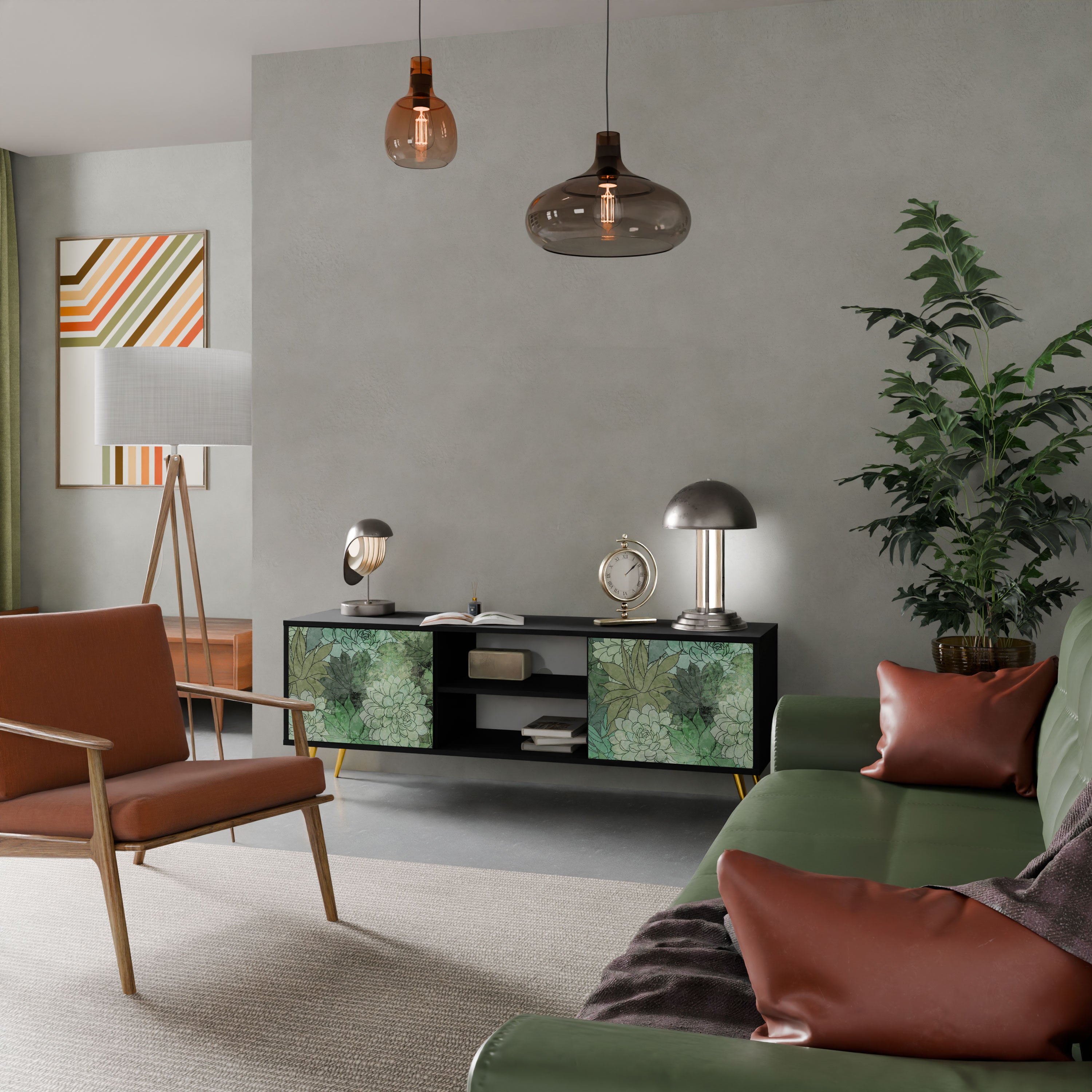 SUCCULENT CLUSTER Szafka RTV 2-drzwiowa korpus Czarny