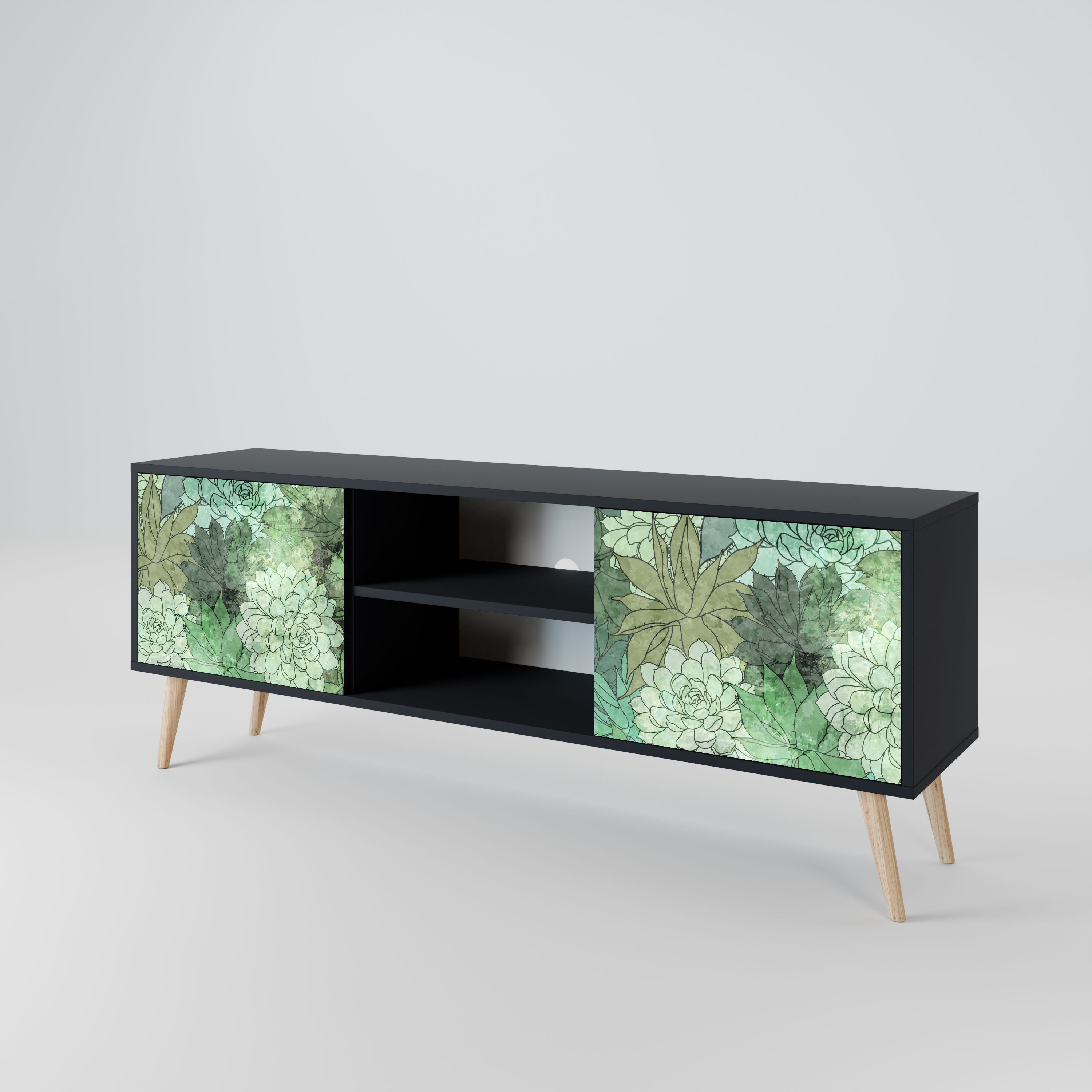 SUCCULENT CLUSTER Szafka RTV 2-drzwiowa korpus Czarny