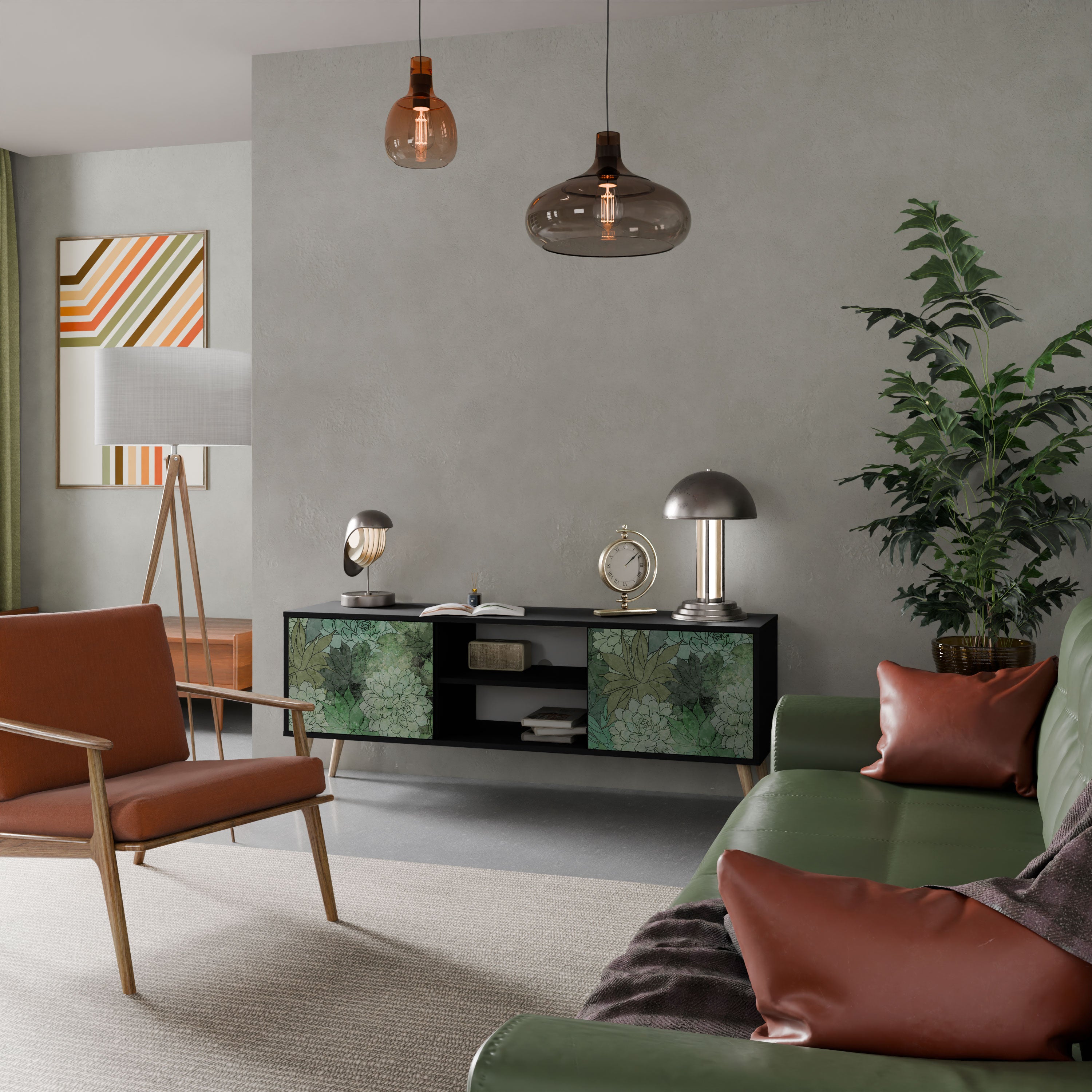 SUCCULENT CLUSTER Szafka RTV 2-drzwiowa korpus Czarny