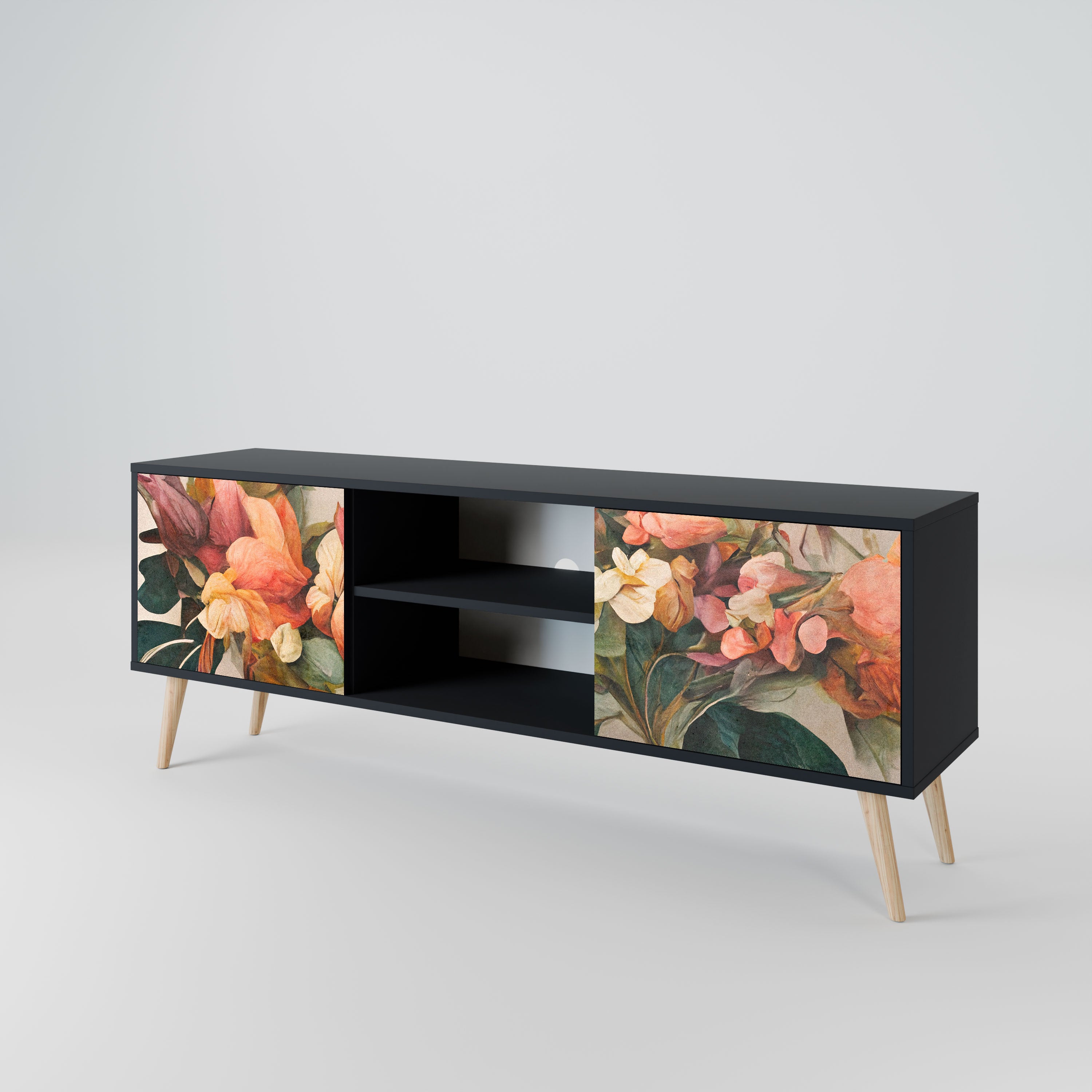 STYLISH BEAUTY Szafka RTV 2-drzwiowa korpus Czarny