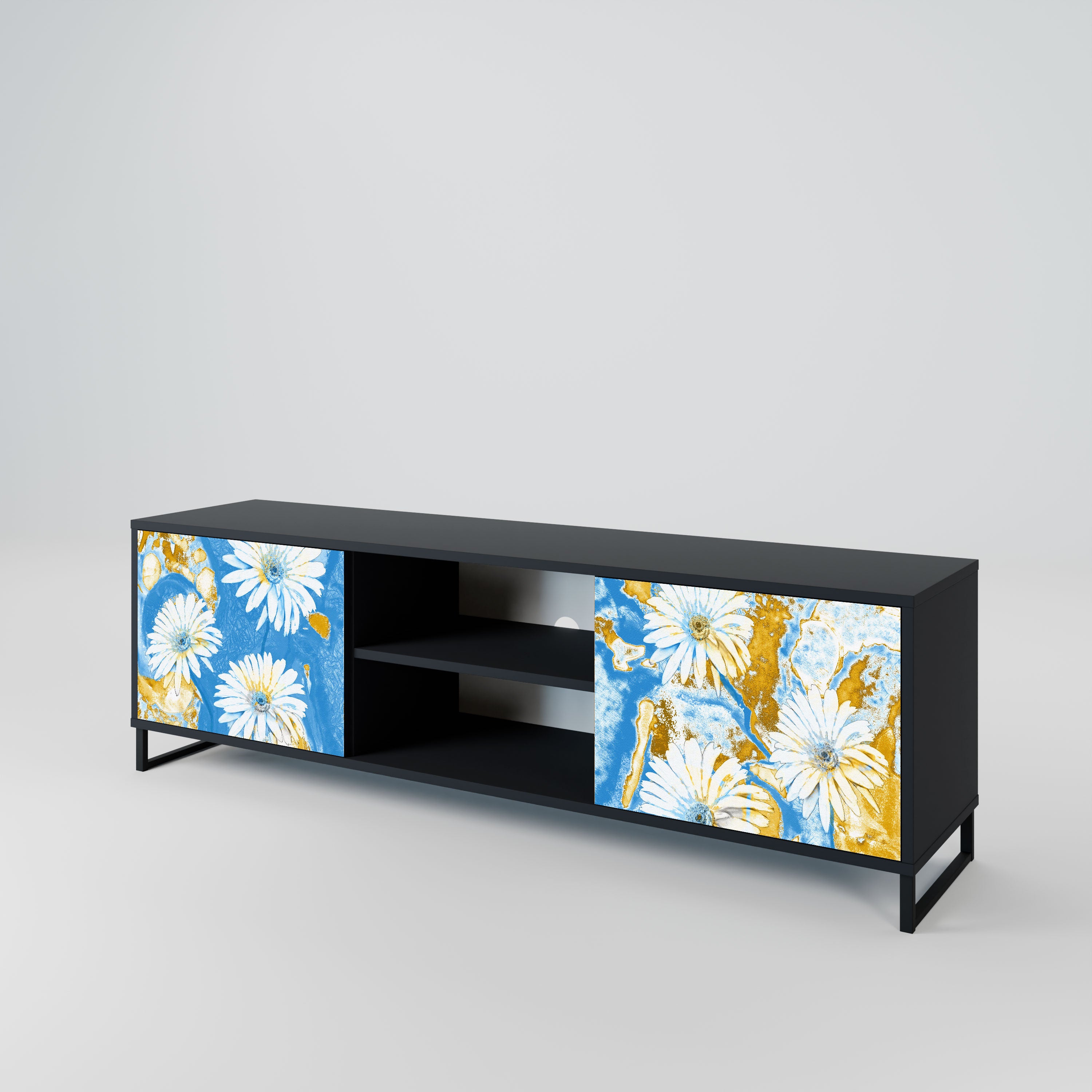DAISY LUXE Szafka RTV 2-drzwiowa korpus Czarny