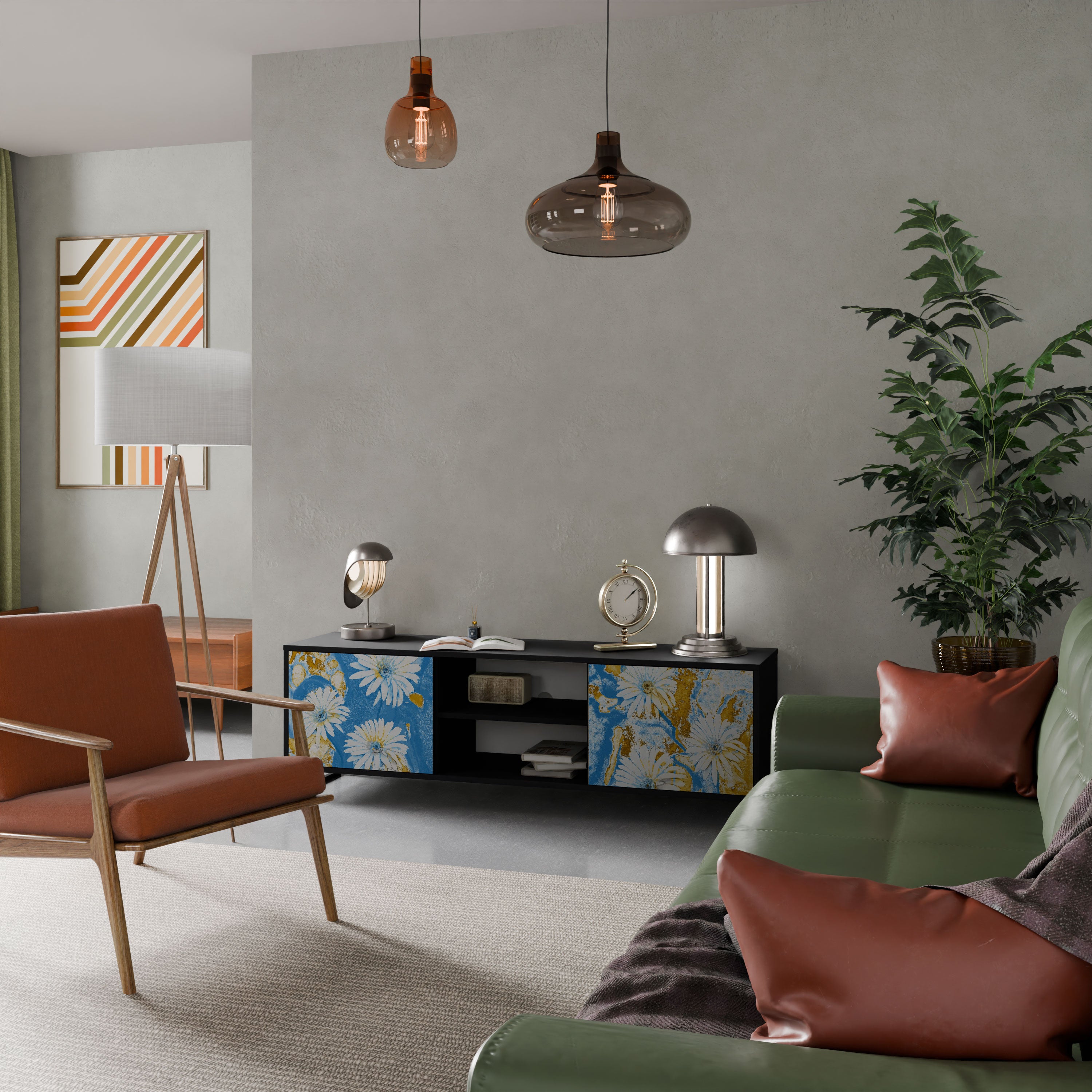 DAISY LUXE Szafka RTV 2-drzwiowa korpus Czarny