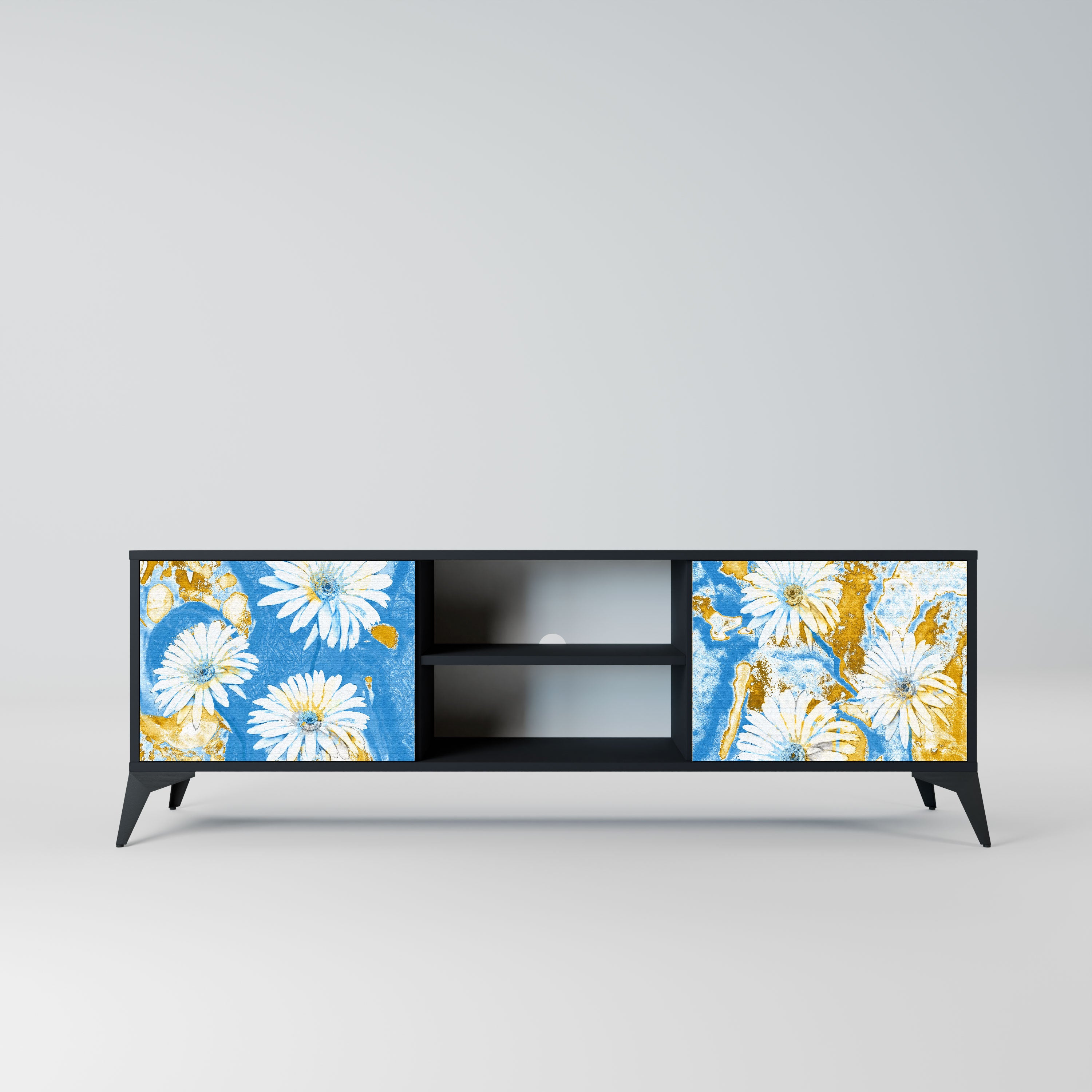 DAISY LUXE Szafka RTV 2-drzwiowa korpus Czarny