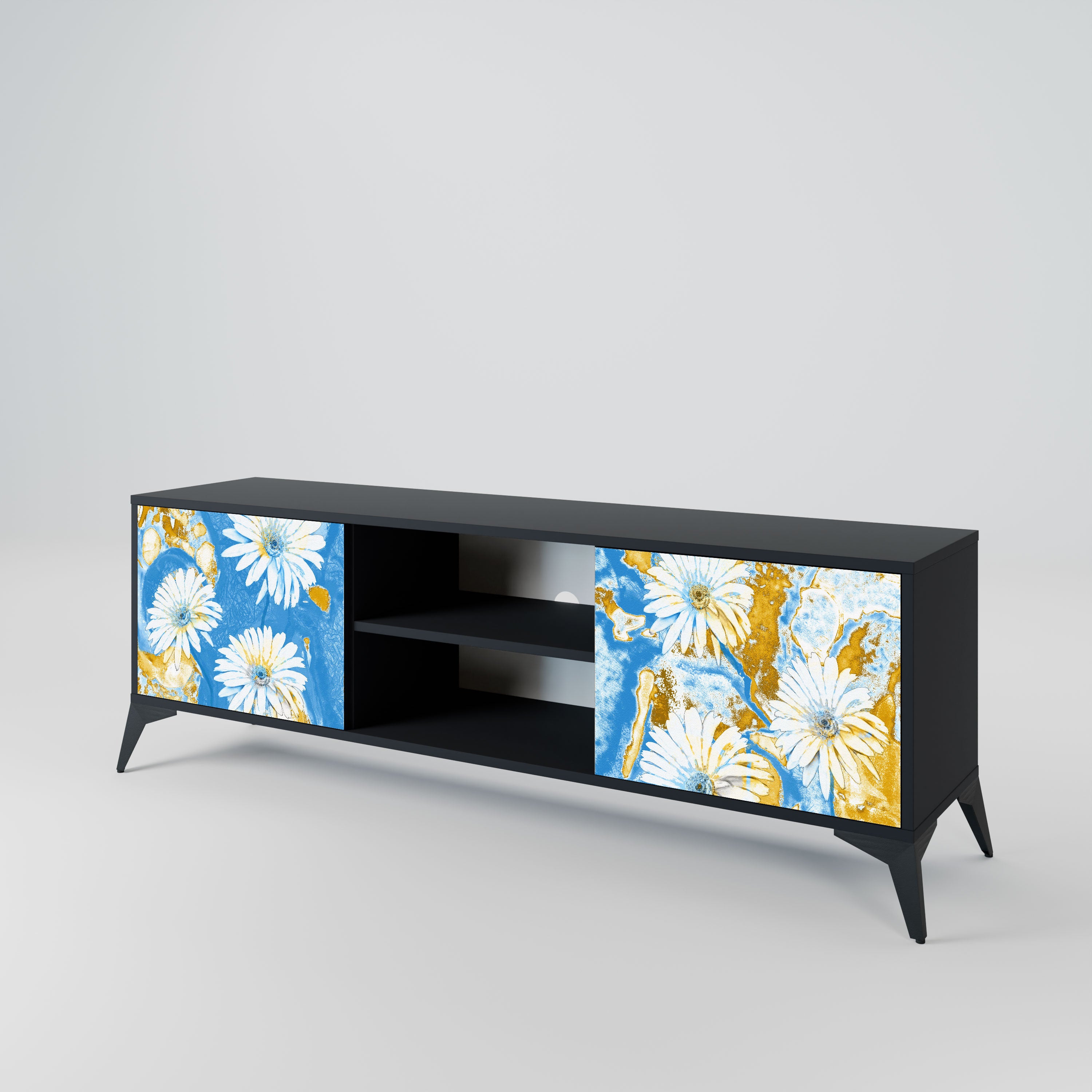 DAISY LUXE Szafka RTV 2-drzwiowa korpus Czarny