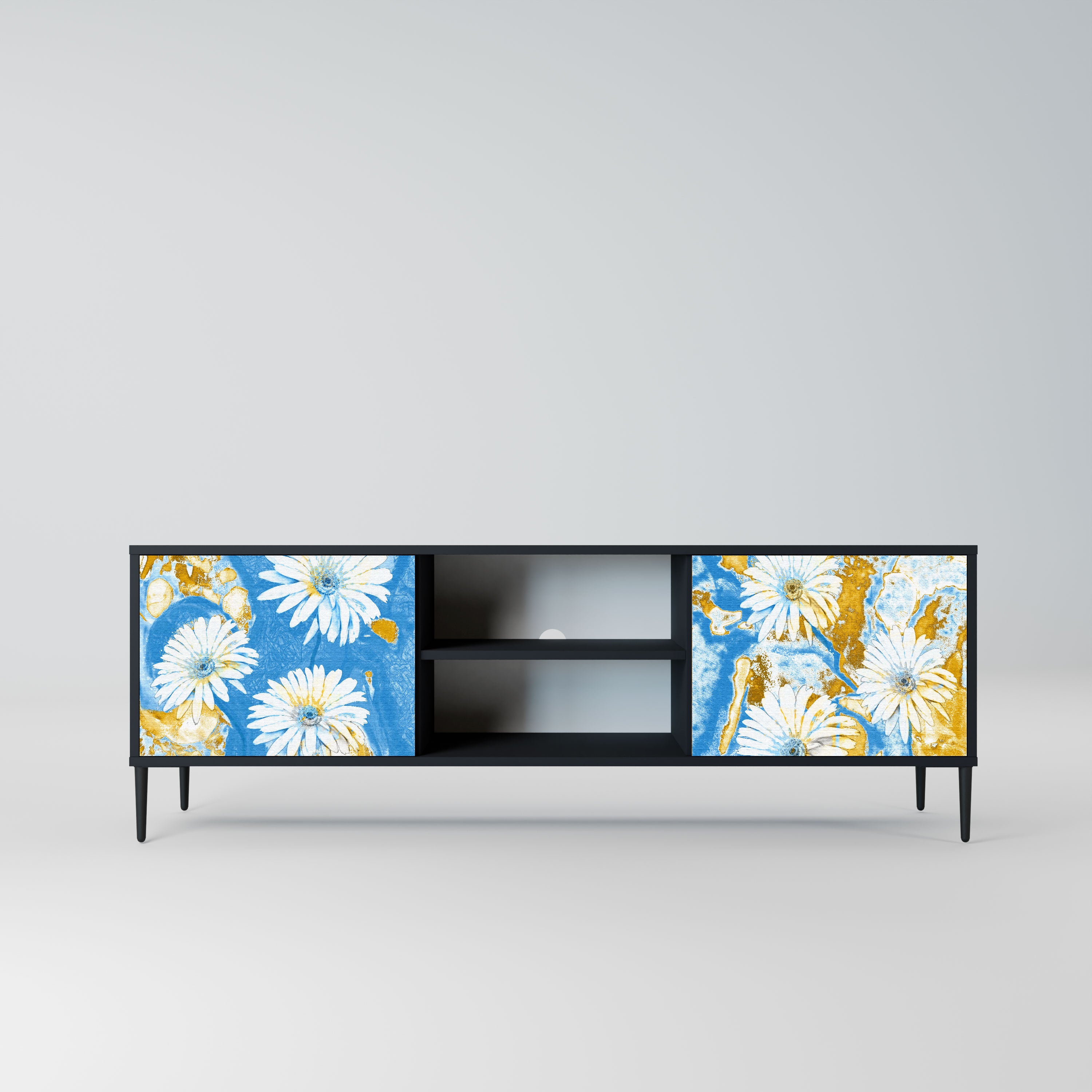 DAISY LUXE Szafka RTV 2-drzwiowa korpus Czarny