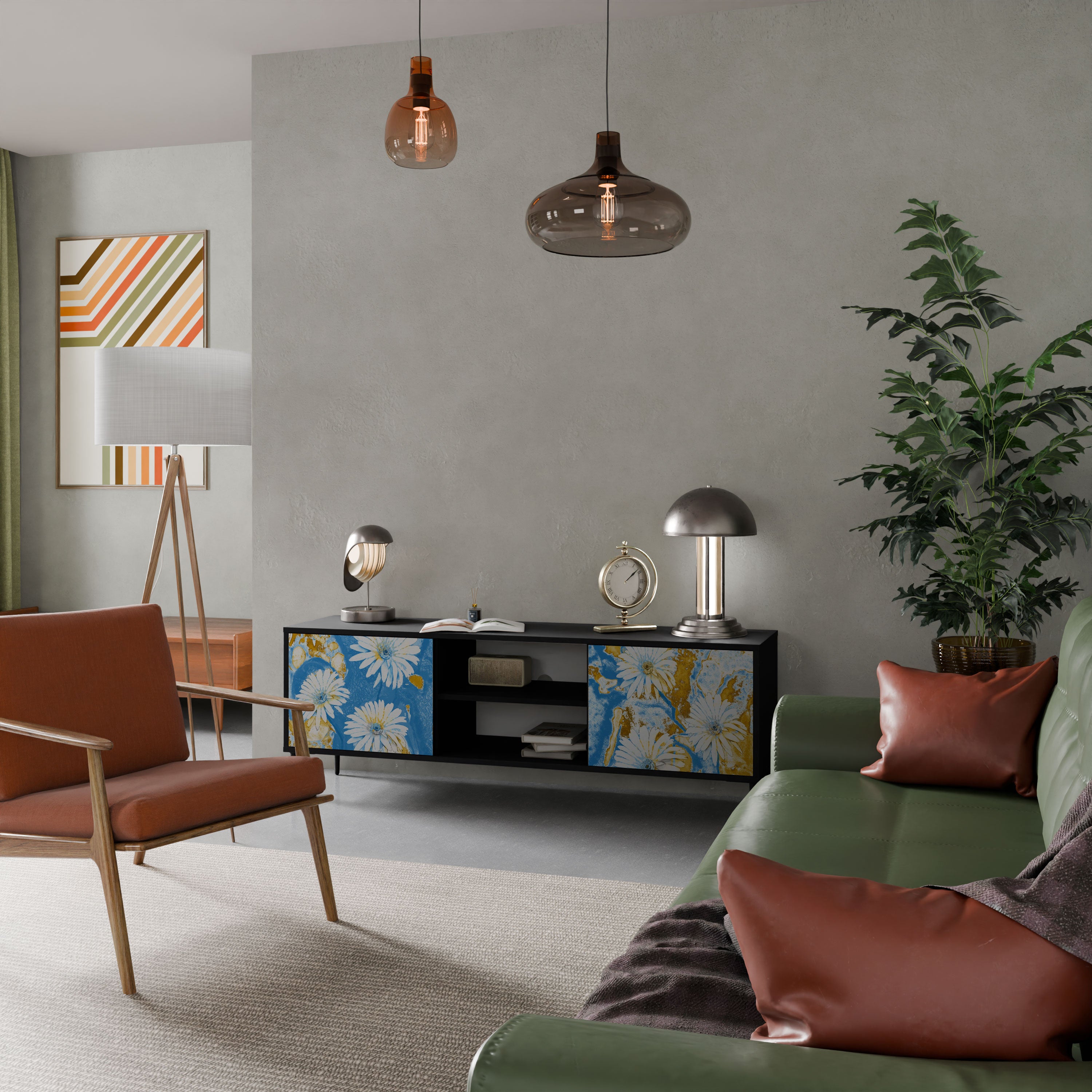 DAISY LUXE Szafka RTV 2-drzwiowa korpus Czarny