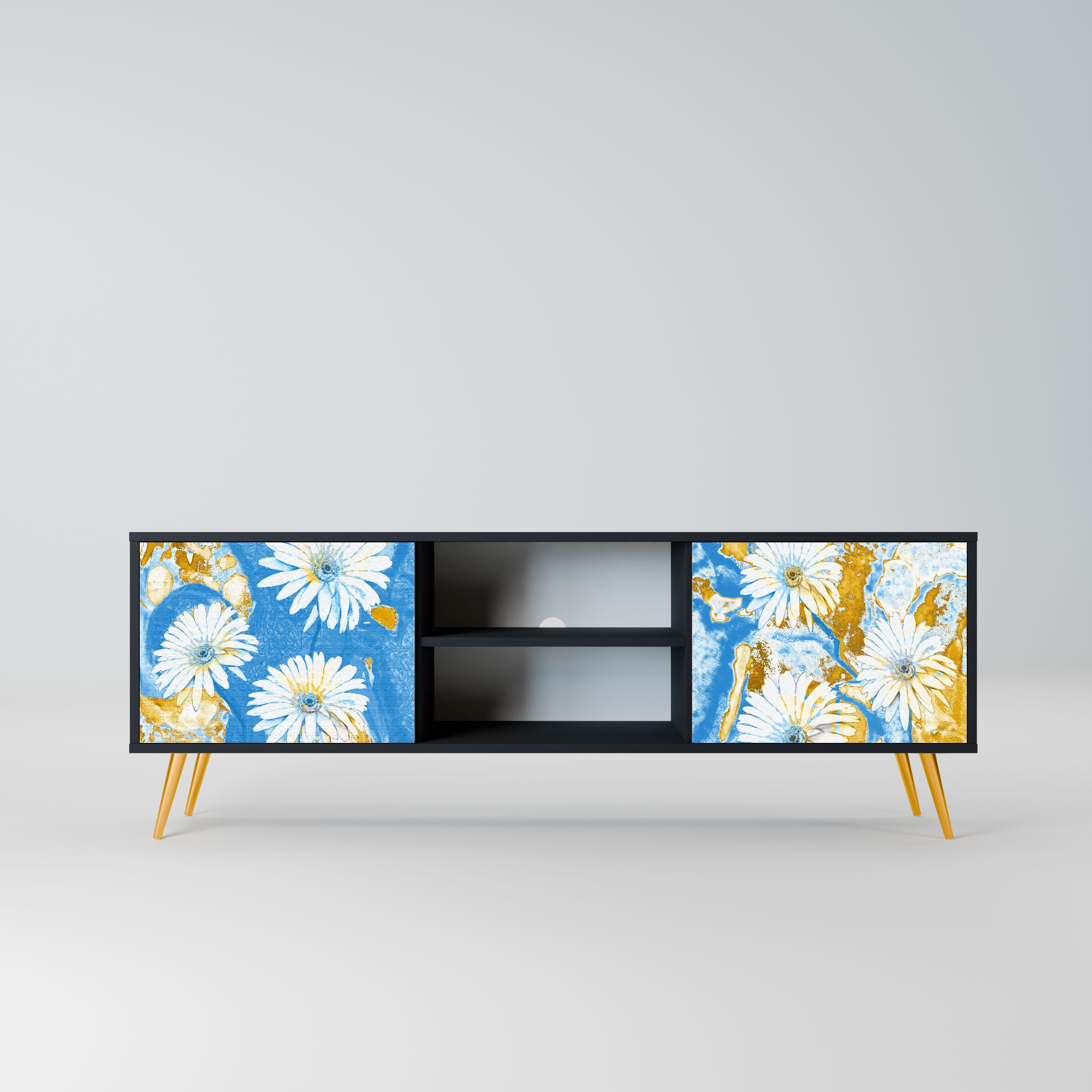 DAISY LUXE Szafka RTV 2-drzwiowa korpus Czarny