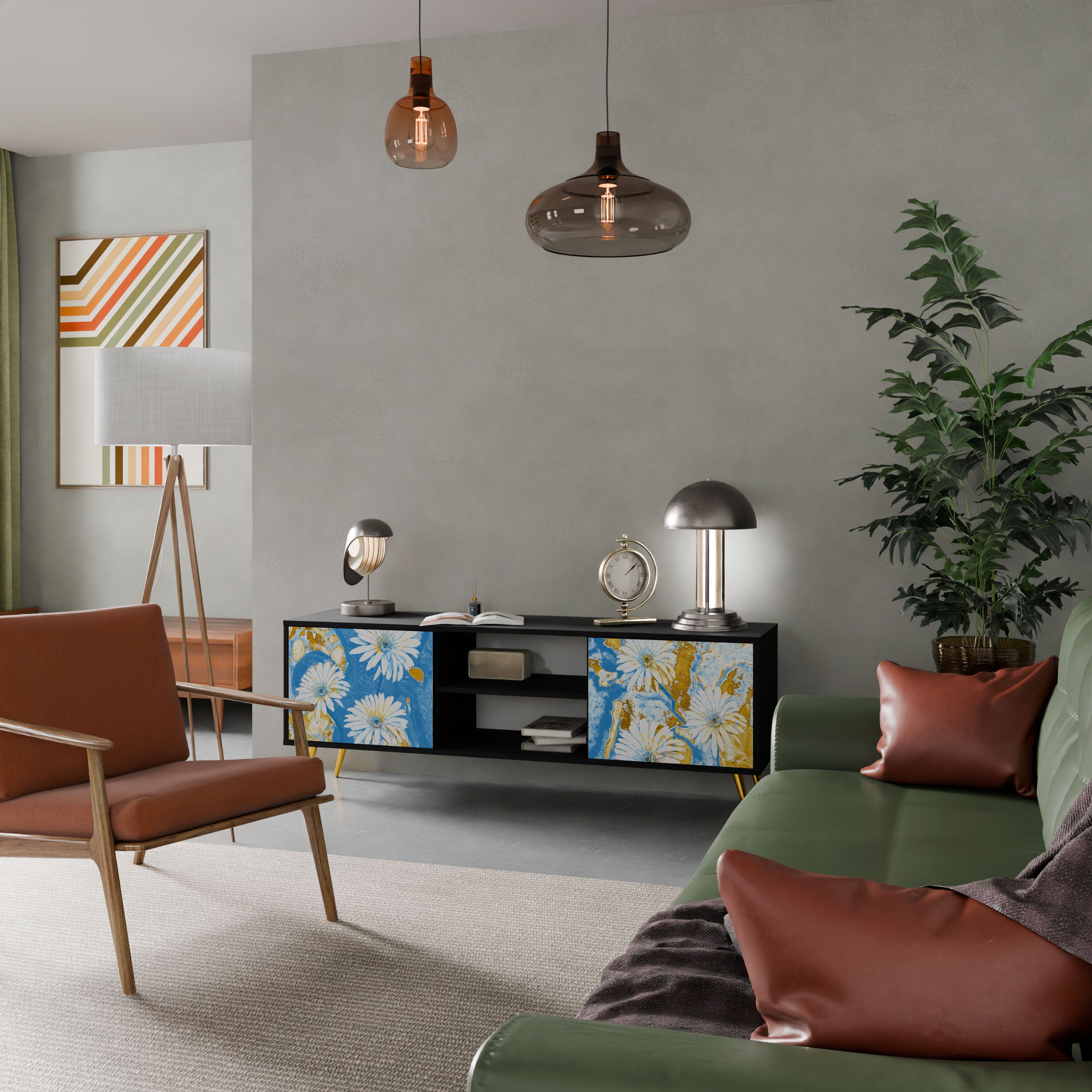DAISY LUXE Szafka RTV 2-drzwiowa korpus Czarny