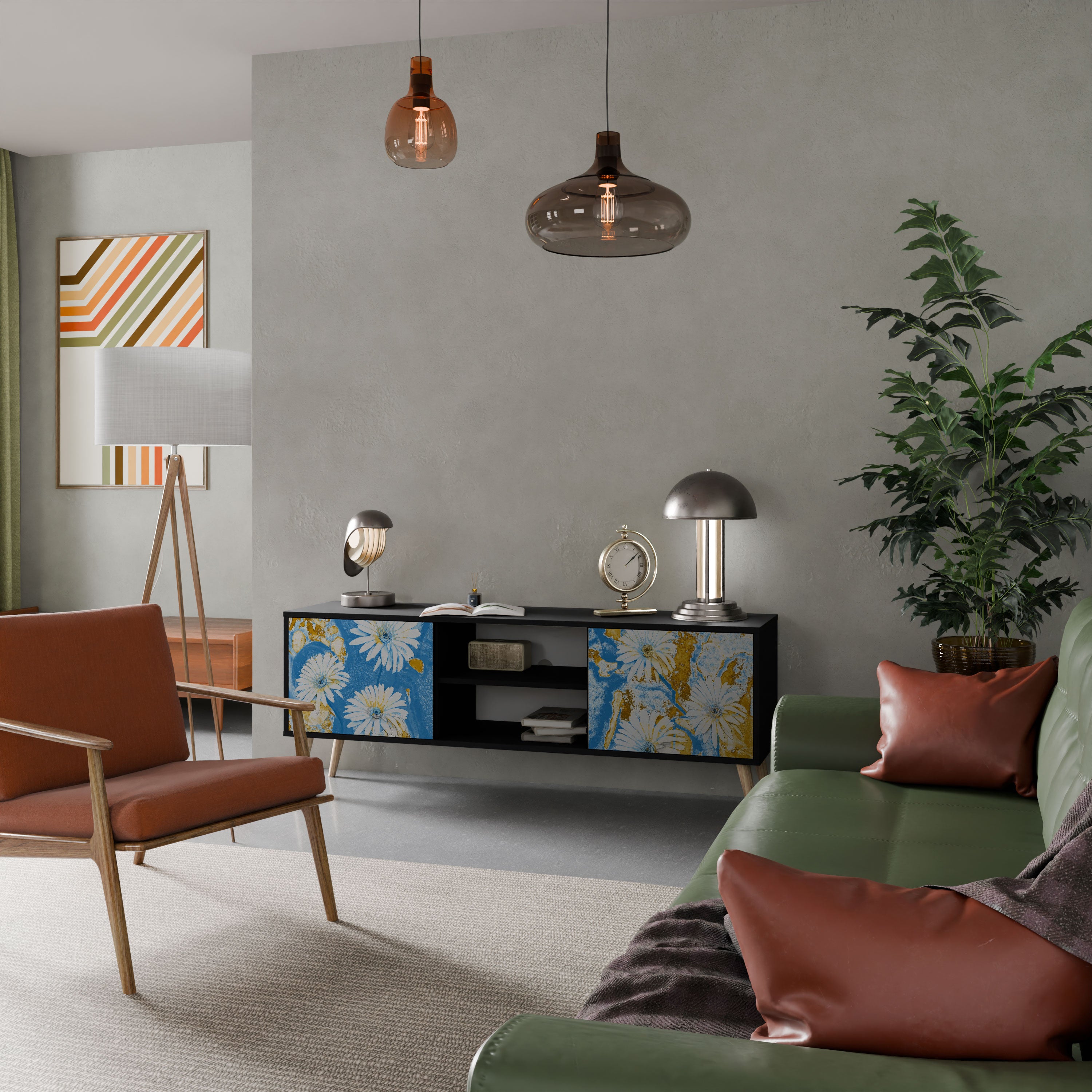 DAISY LUXE Szafka RTV 2-drzwiowa korpus Czarny