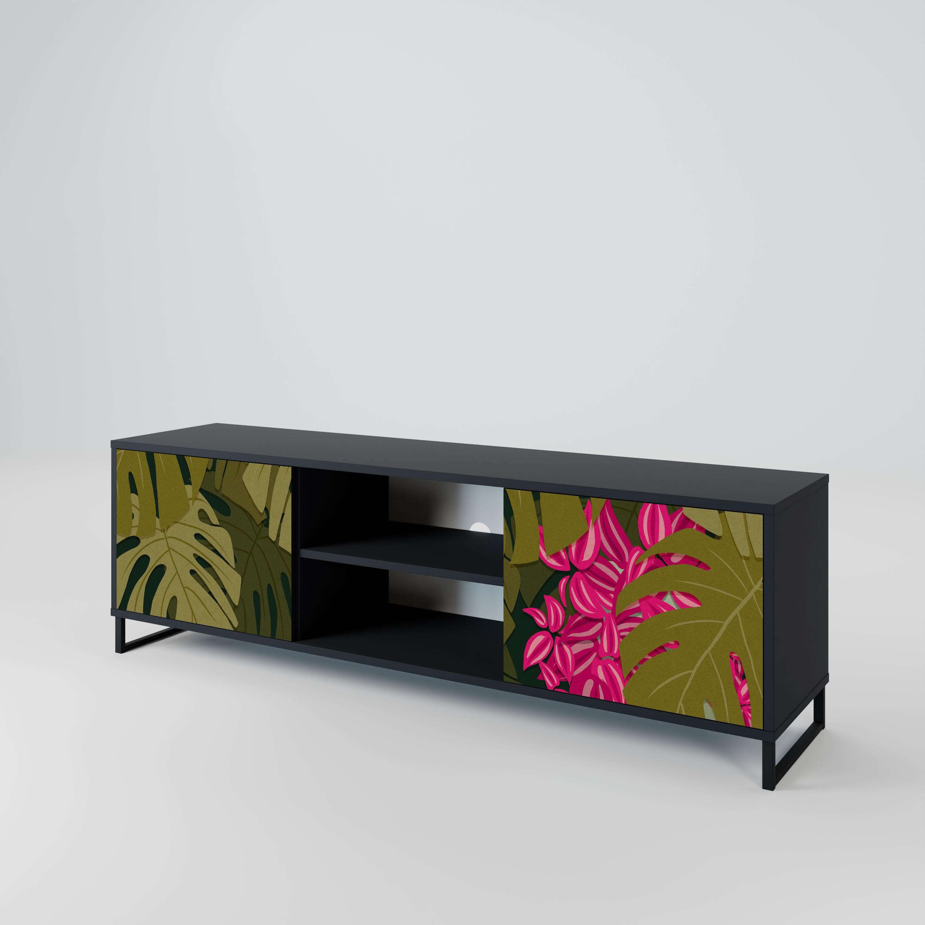 TROPICAL BEAUTY Szafka RTV 2-drzwiowa korpus Czarny