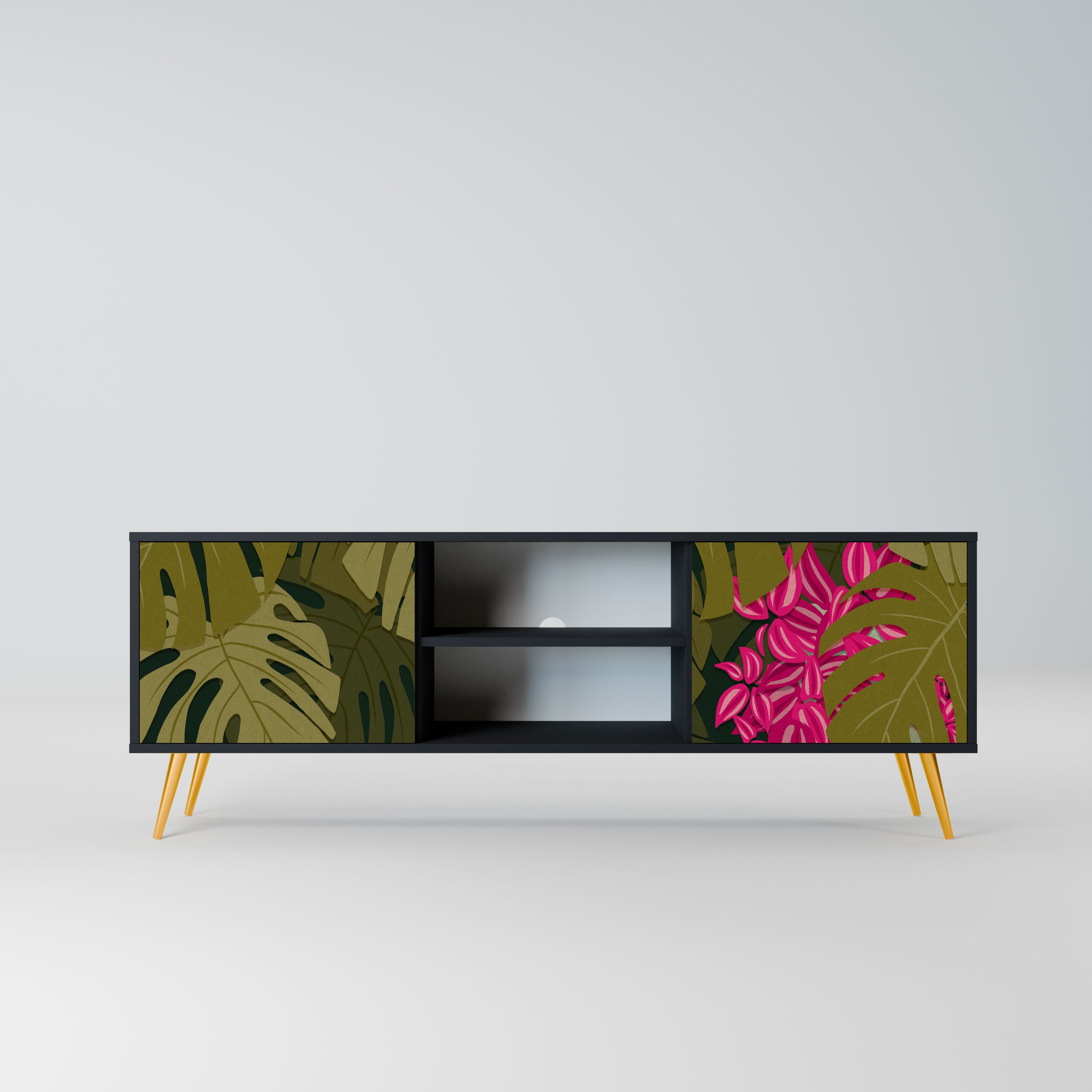 TROPICAL BEAUTY Szafka RTV 2-drzwiowa korpus Czarny