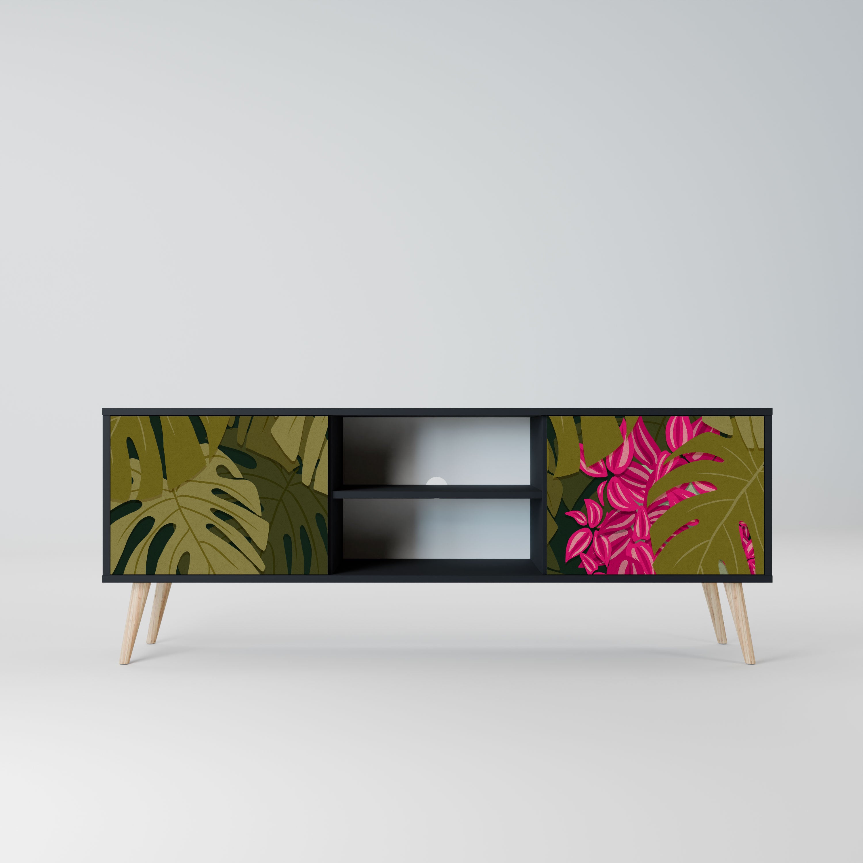 TROPICAL BEAUTY Szafka RTV 2-drzwiowa korpus Czarny