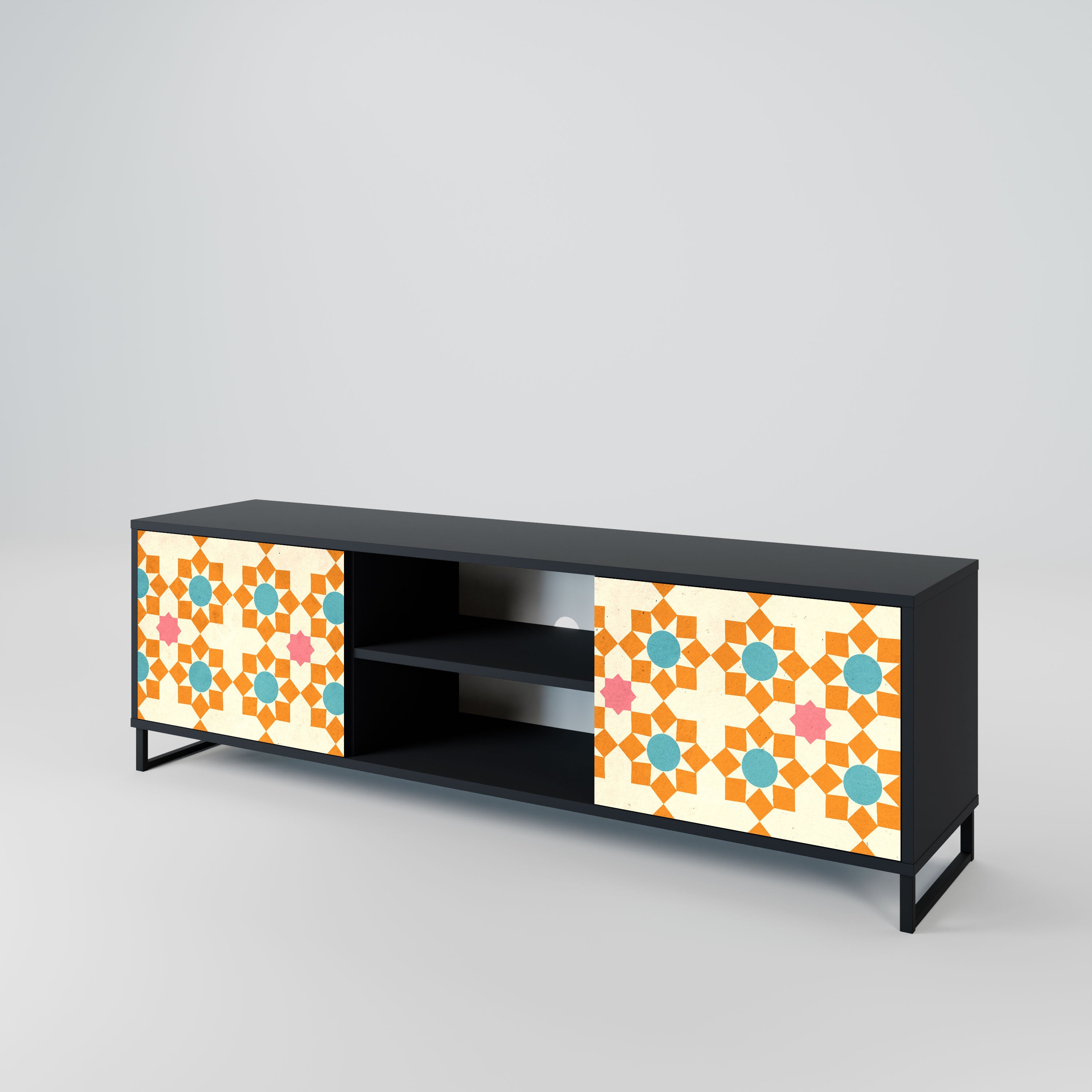 FLORAL DECOR Szafka RTV 2-drzwiowa korpus Czarny