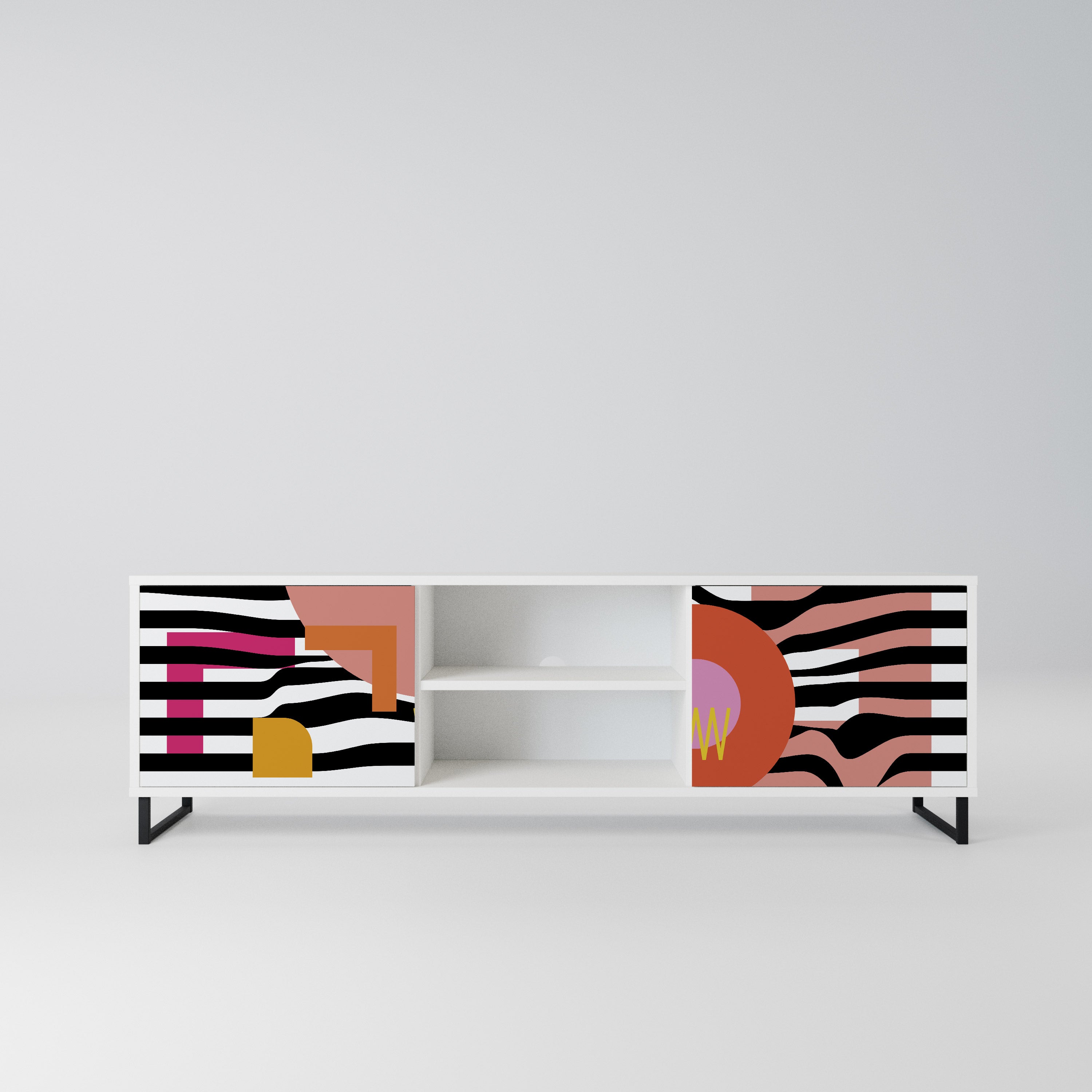 CHROMATIC ABSTRACT Szafka RTV 2-drzwiowa korpus Biały