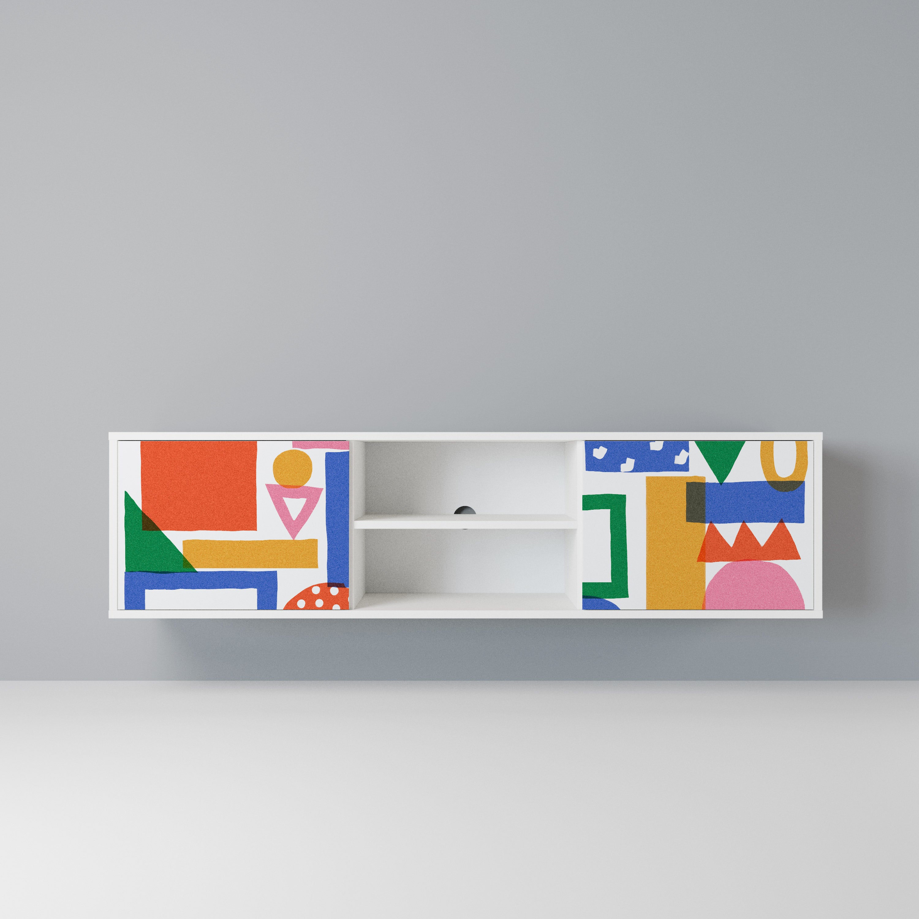 GEOMETRIC GLIMMER Szafka RTV 2-drzwiowa korpus Biały