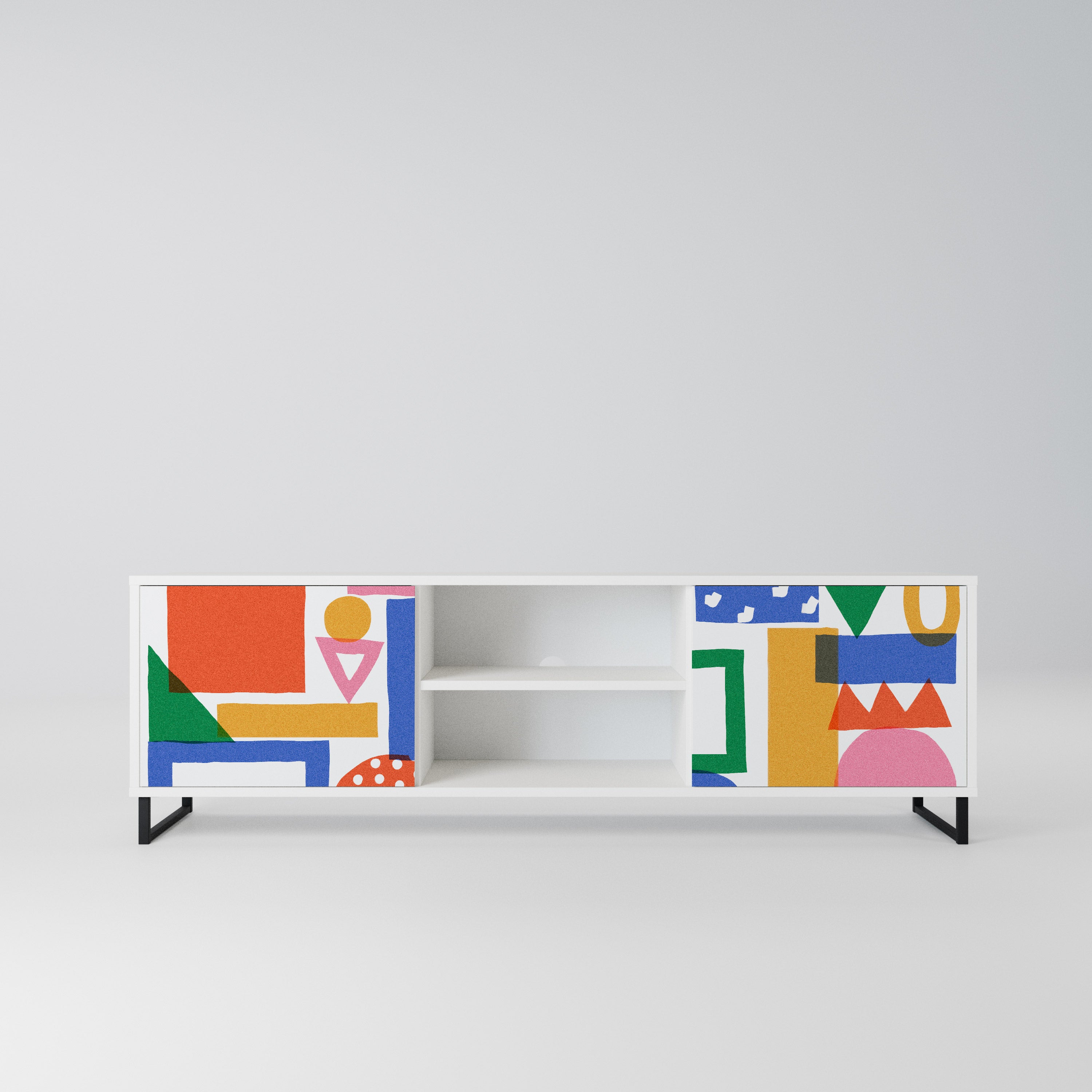 GEOMETRIC GLIMMER Szafka RTV 2-drzwiowa korpus Biały