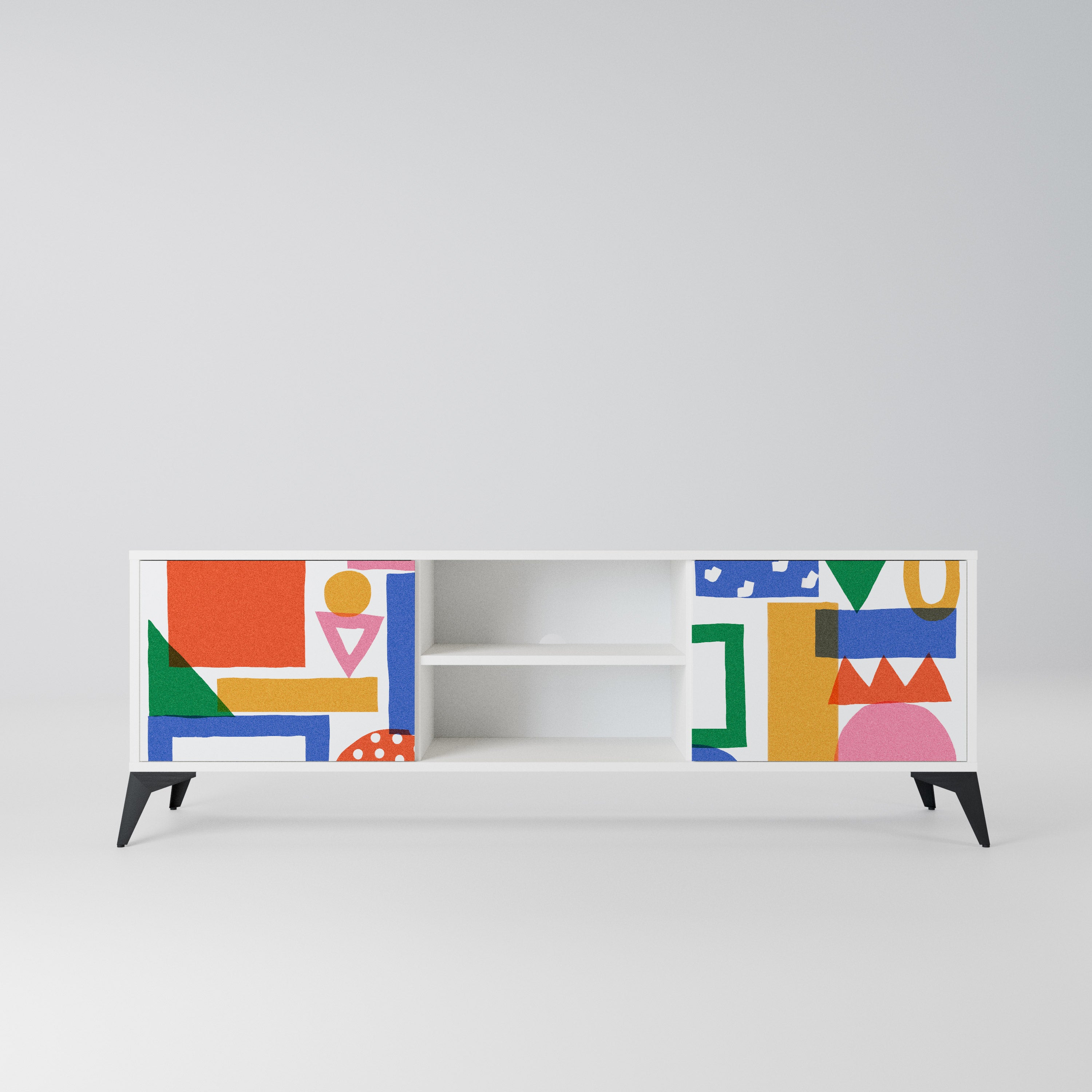 GEOMETRIC GLIMMER Szafka RTV 2-drzwiowa korpus Biały