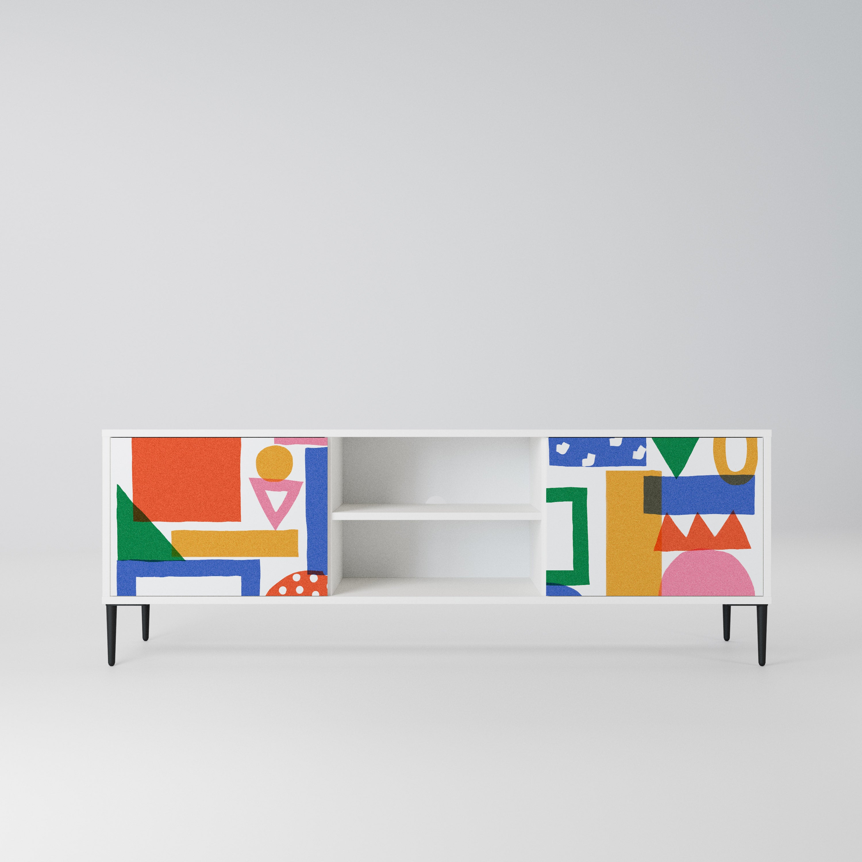 GEOMETRIC GLIMMER Szafka RTV 2-drzwiowa korpus Biały
