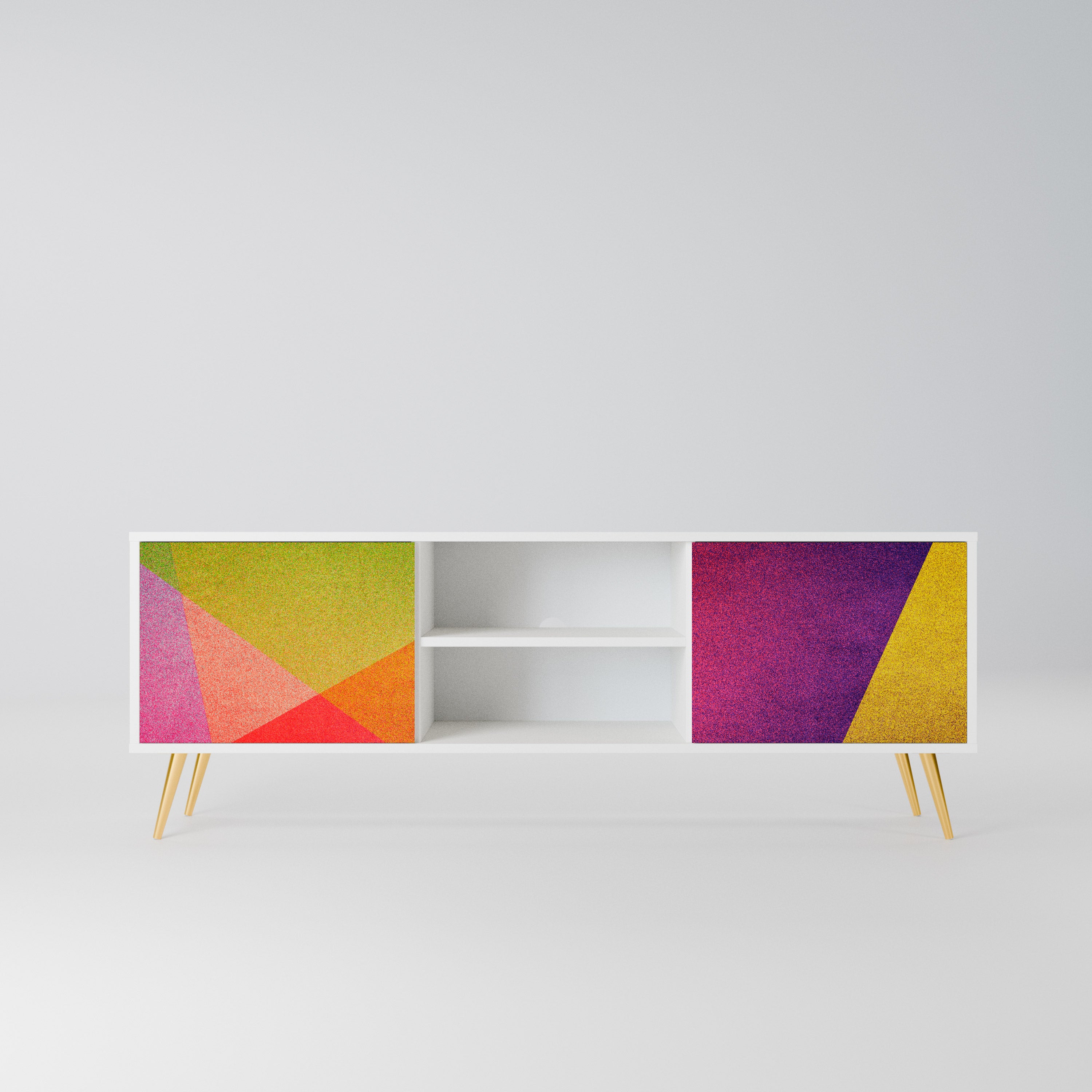 VIVID GEOMETRY Szafka RTV 2-drzwiowa korpus Biały