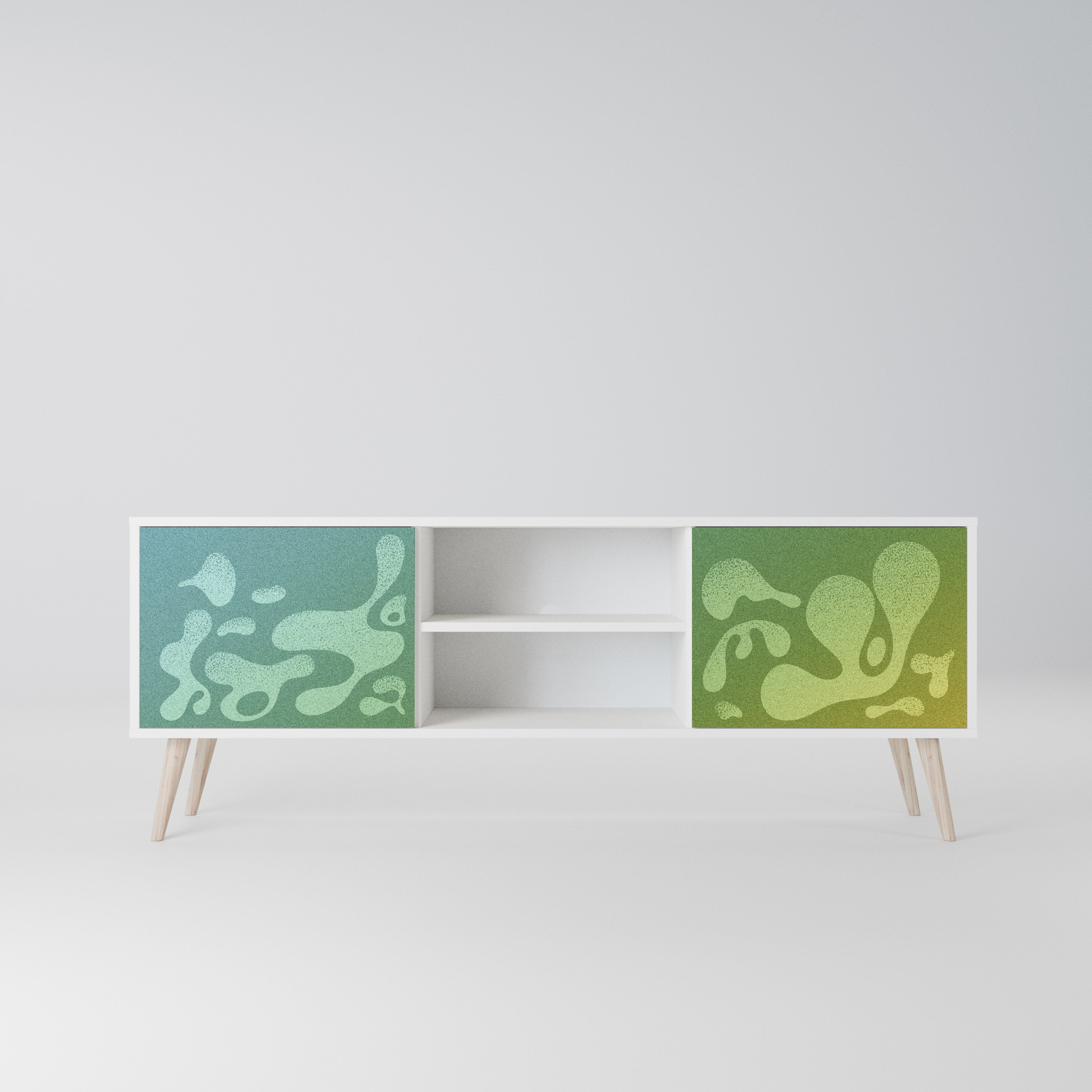 IRREGULAR BLUE Szafka RTV 2-drzwiowa korpus Biały