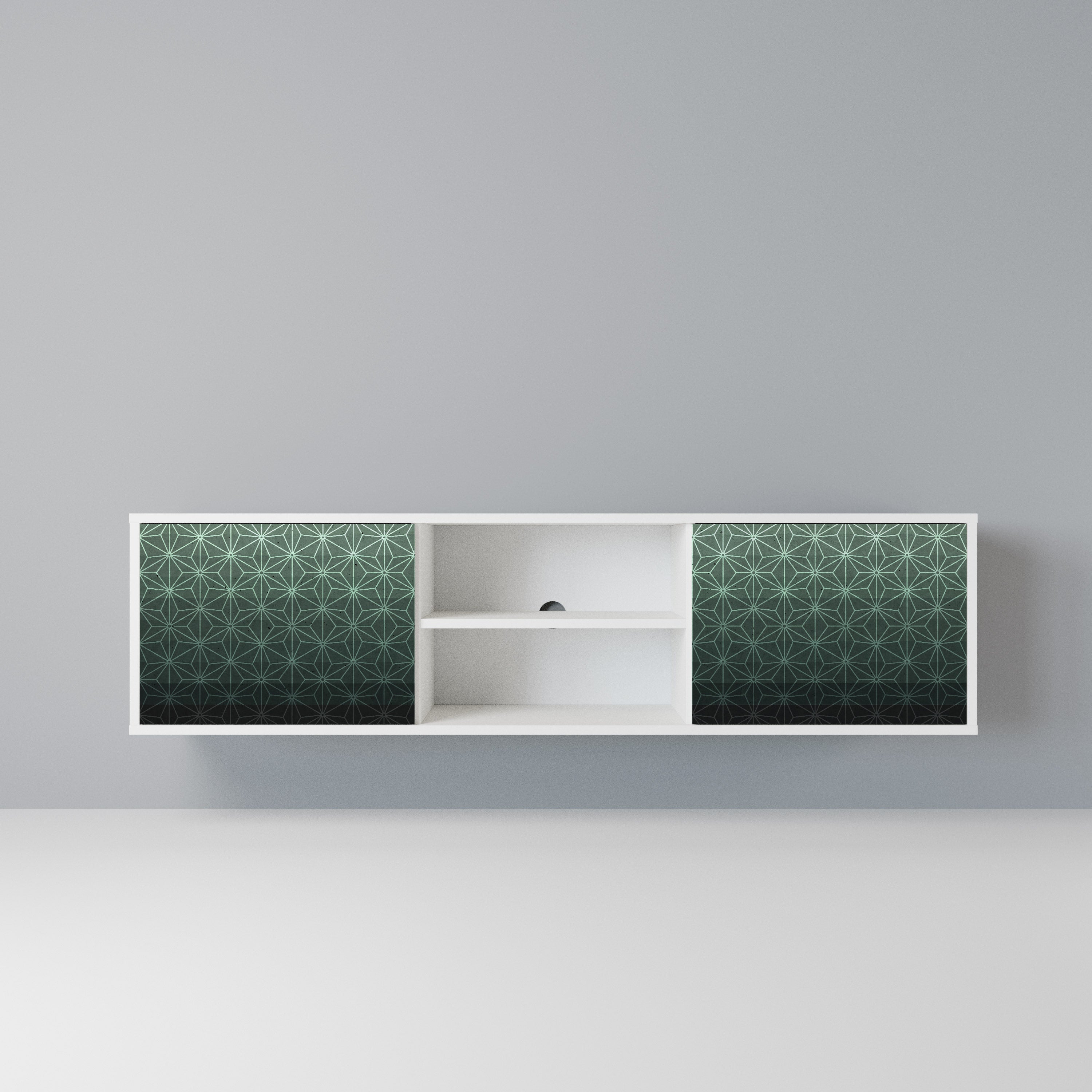 ORNAMENTAL GLIMMER Szafka RTV 2-drzwiowa korpus Biały