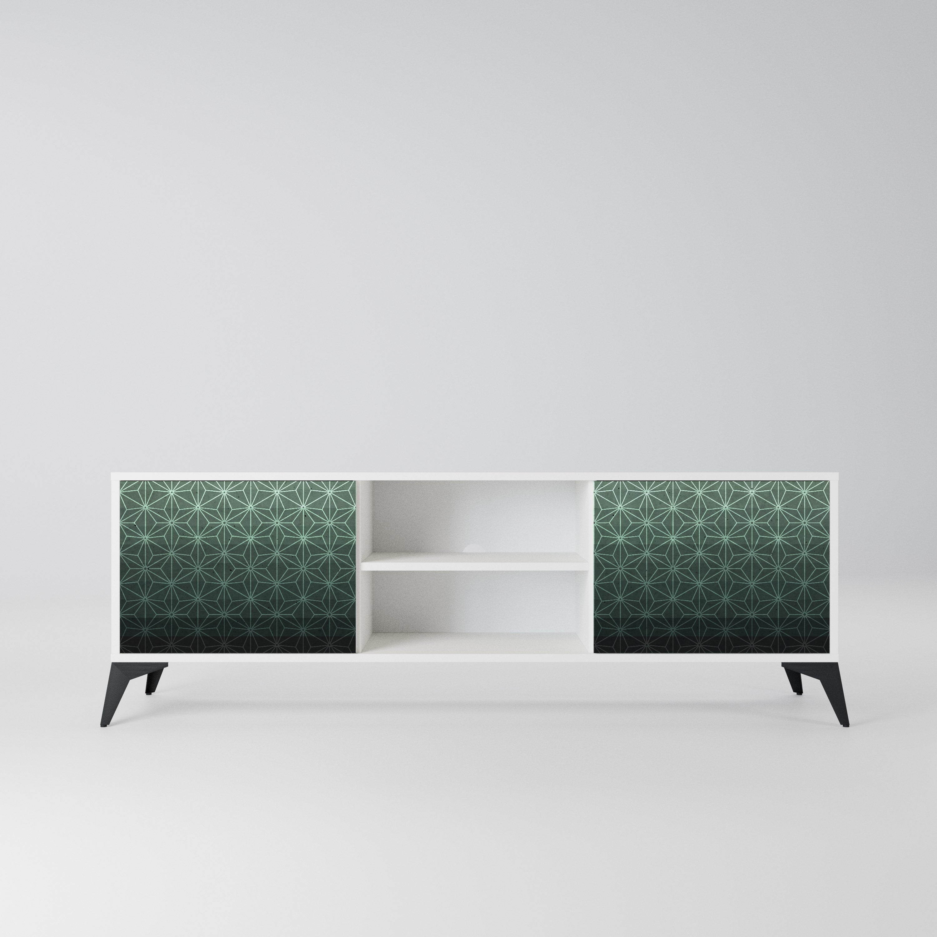 ORNAMENTAL GLIMMER Szafka RTV 2-drzwiowa korpus Biały