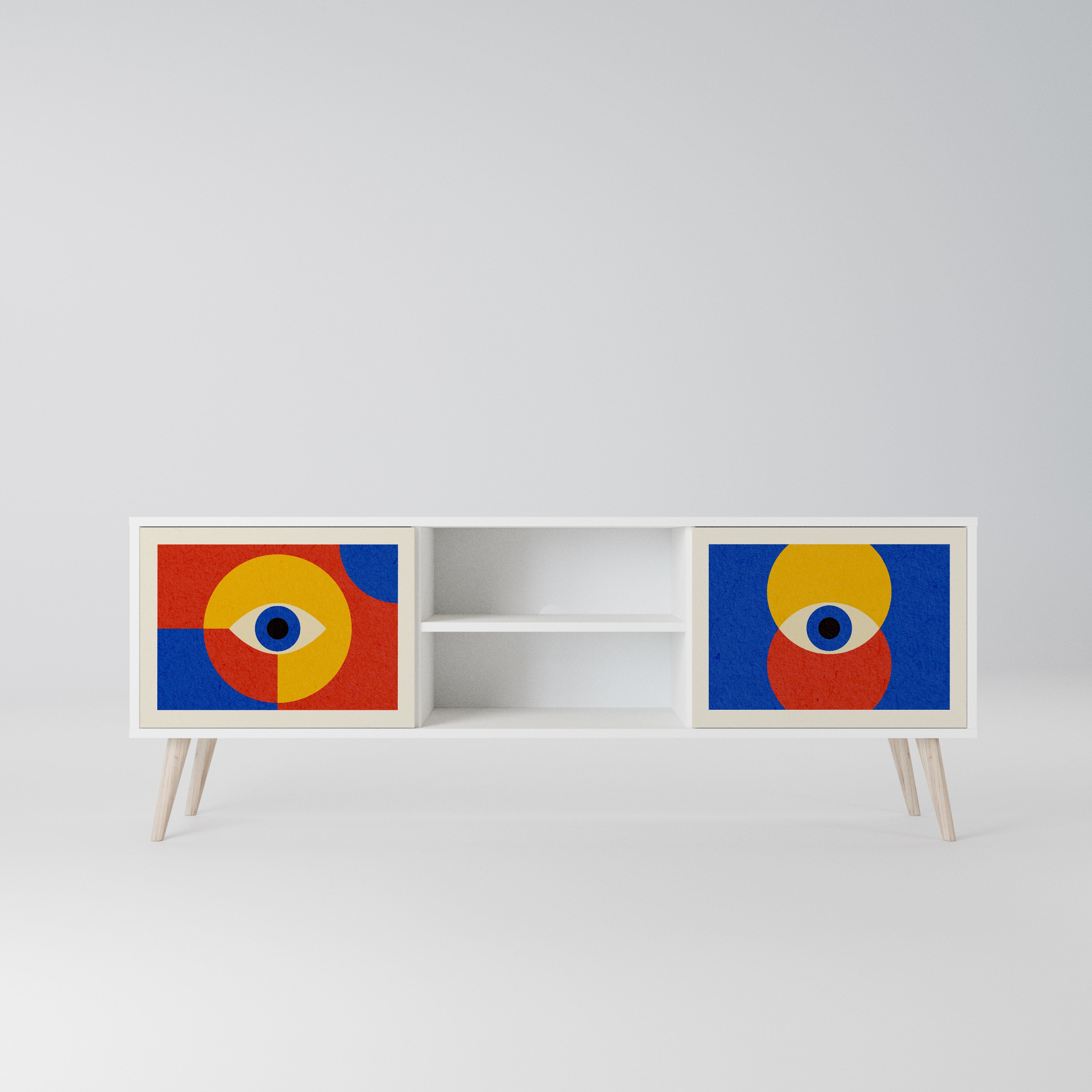 GEOMETRIC EYES Szafka RTV 2-drzwiowa korpus Biały