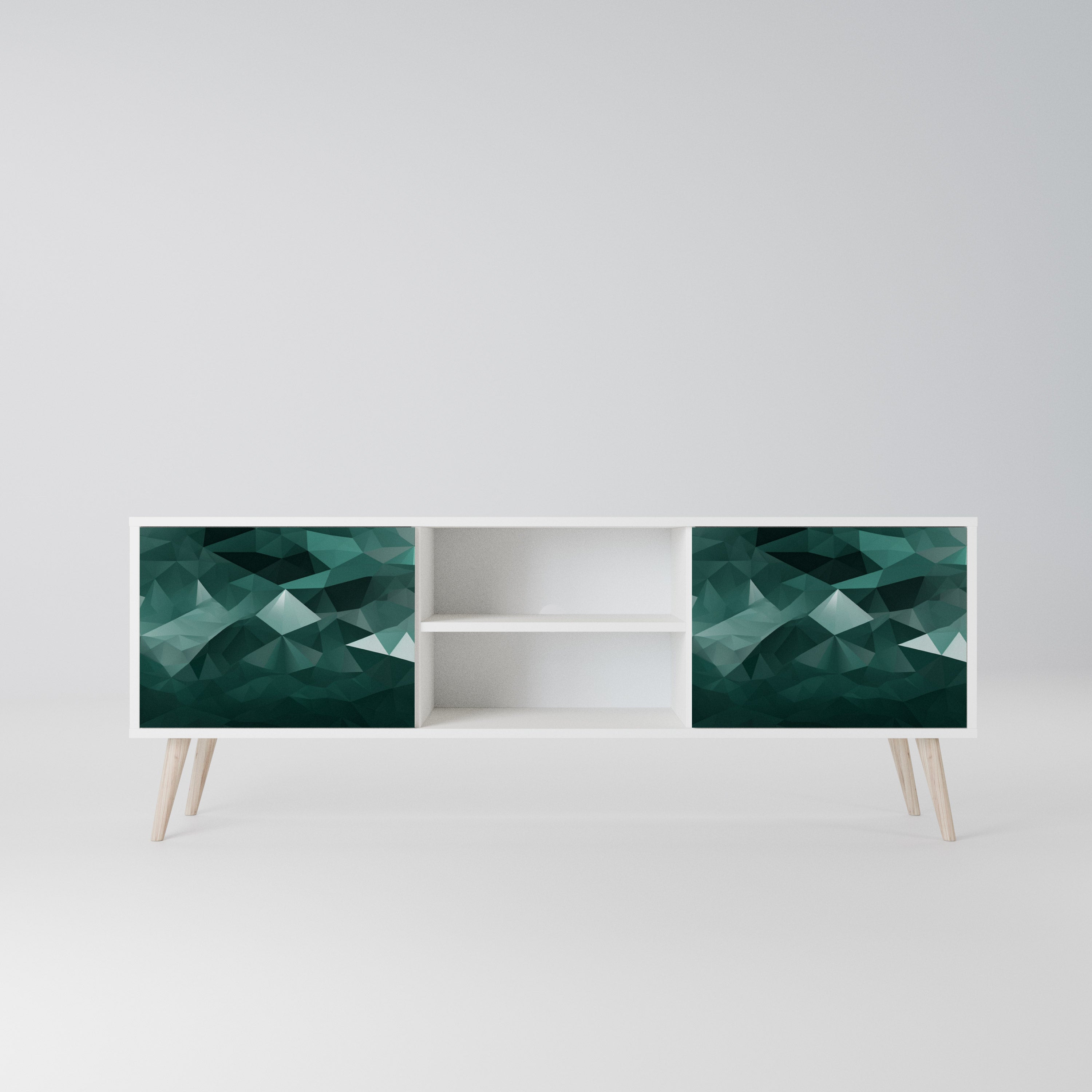 POLYGONAL FLOATING Szafka RTV 2-drzwiowa korpus Biały