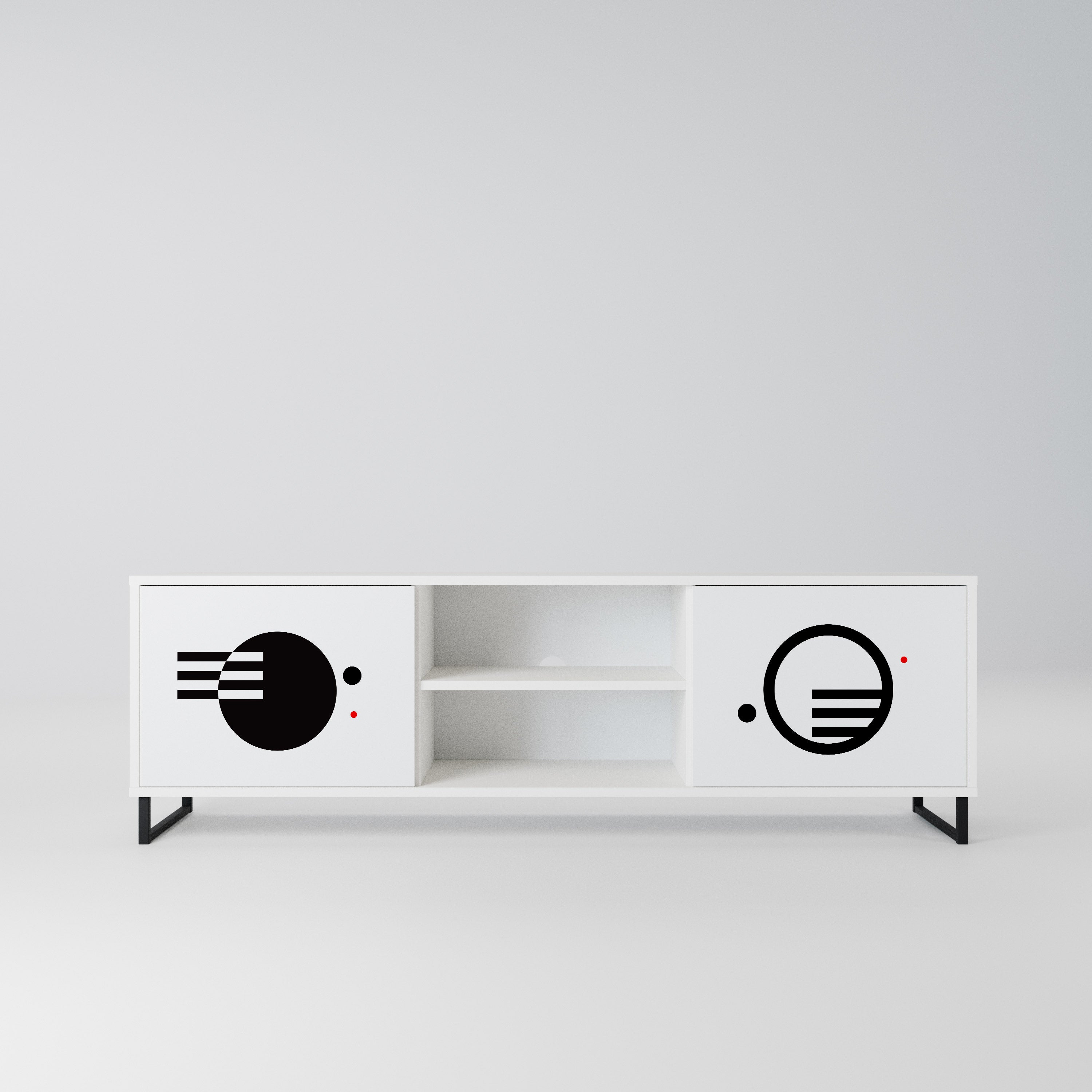 BLACK AND WHITE COMBINATION Szafka RTV 2-drzwiowa korpus Biały