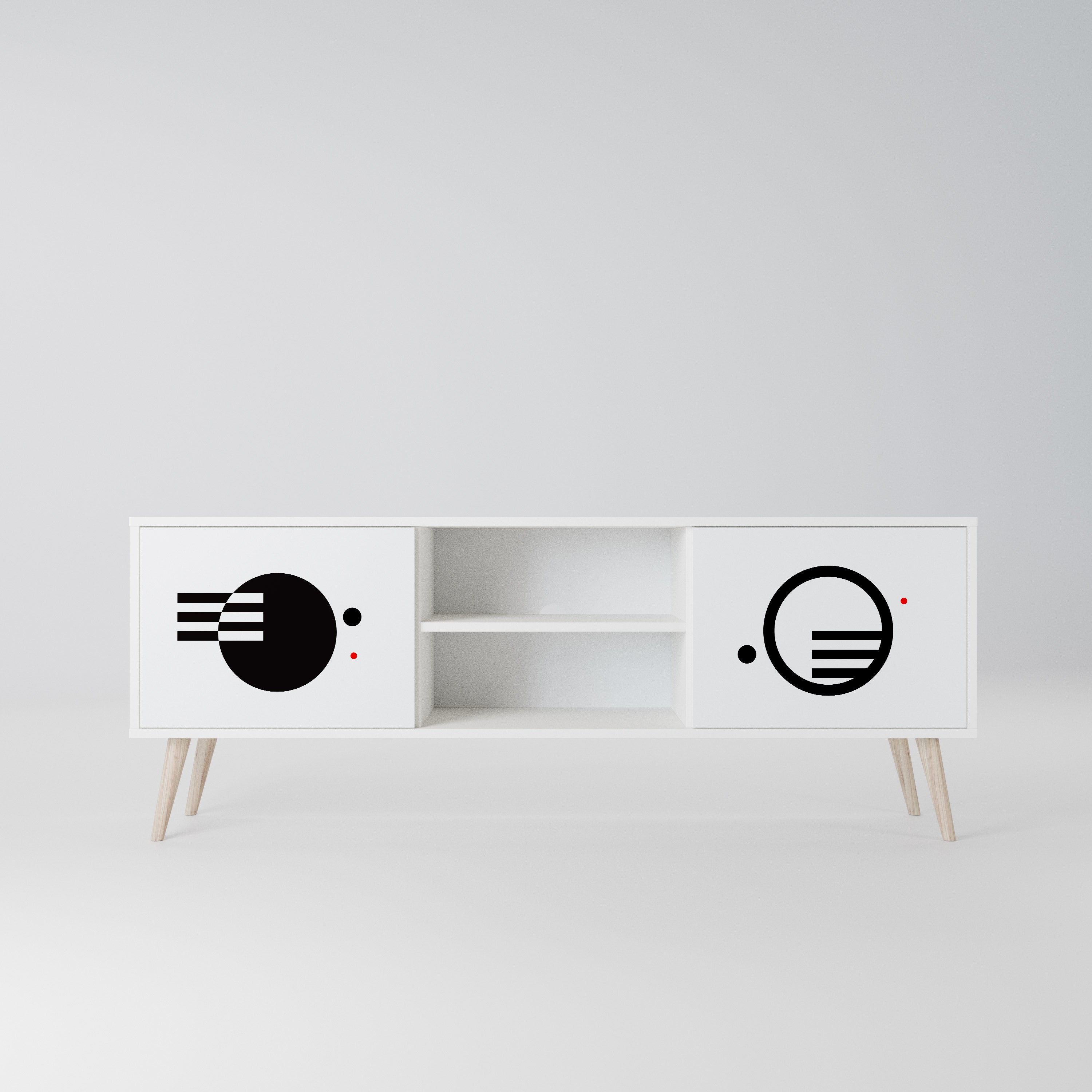 BLACK AND WHITE COMBINATION Szafka RTV 2-drzwiowa korpus Biały