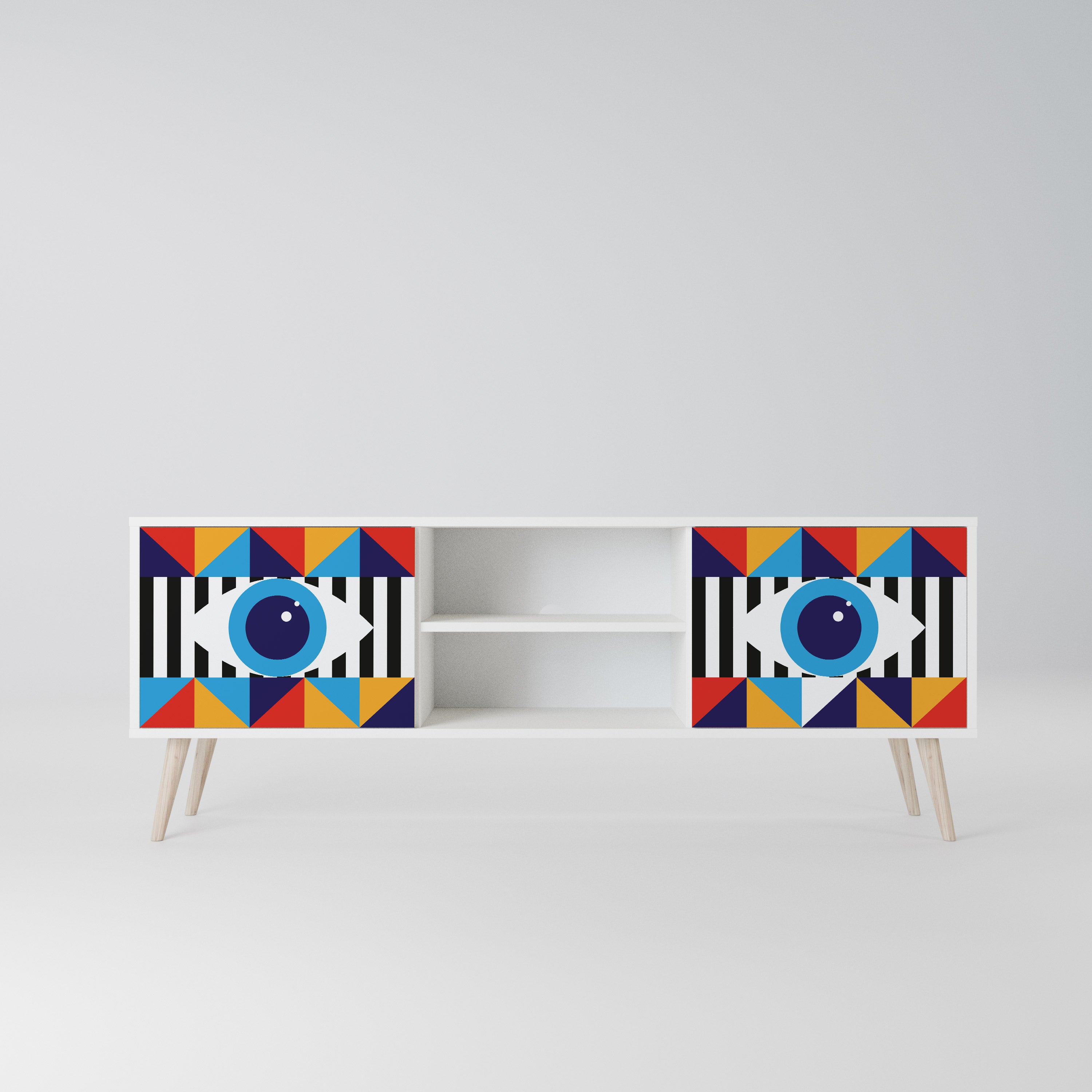 ABSTRACTION AND GEOMETRY Szafka RTV 2-drzwiowa korpus Biały