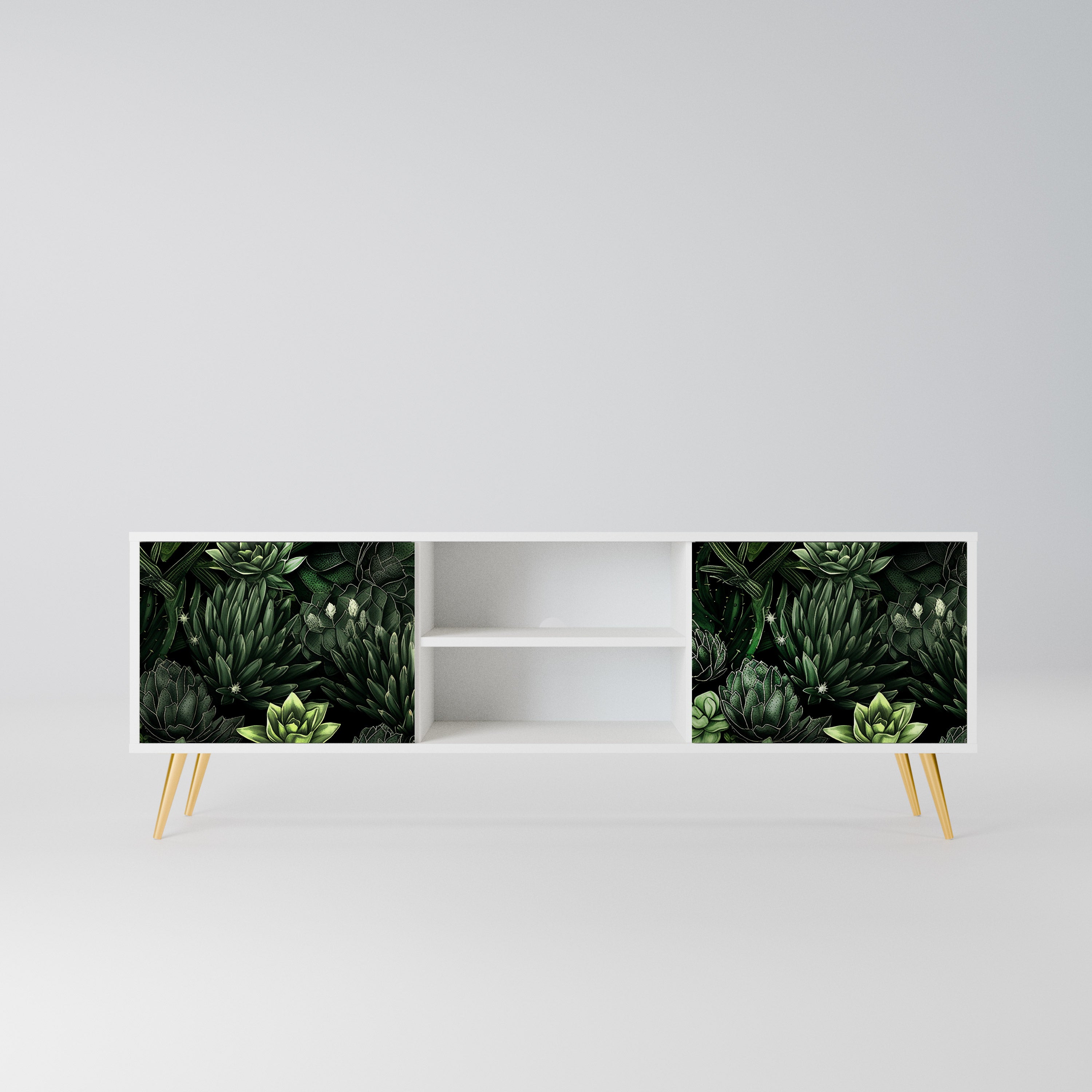 SUCCULENT JUNGLE Szafka RTV 2-drzwiowa korpus Biały