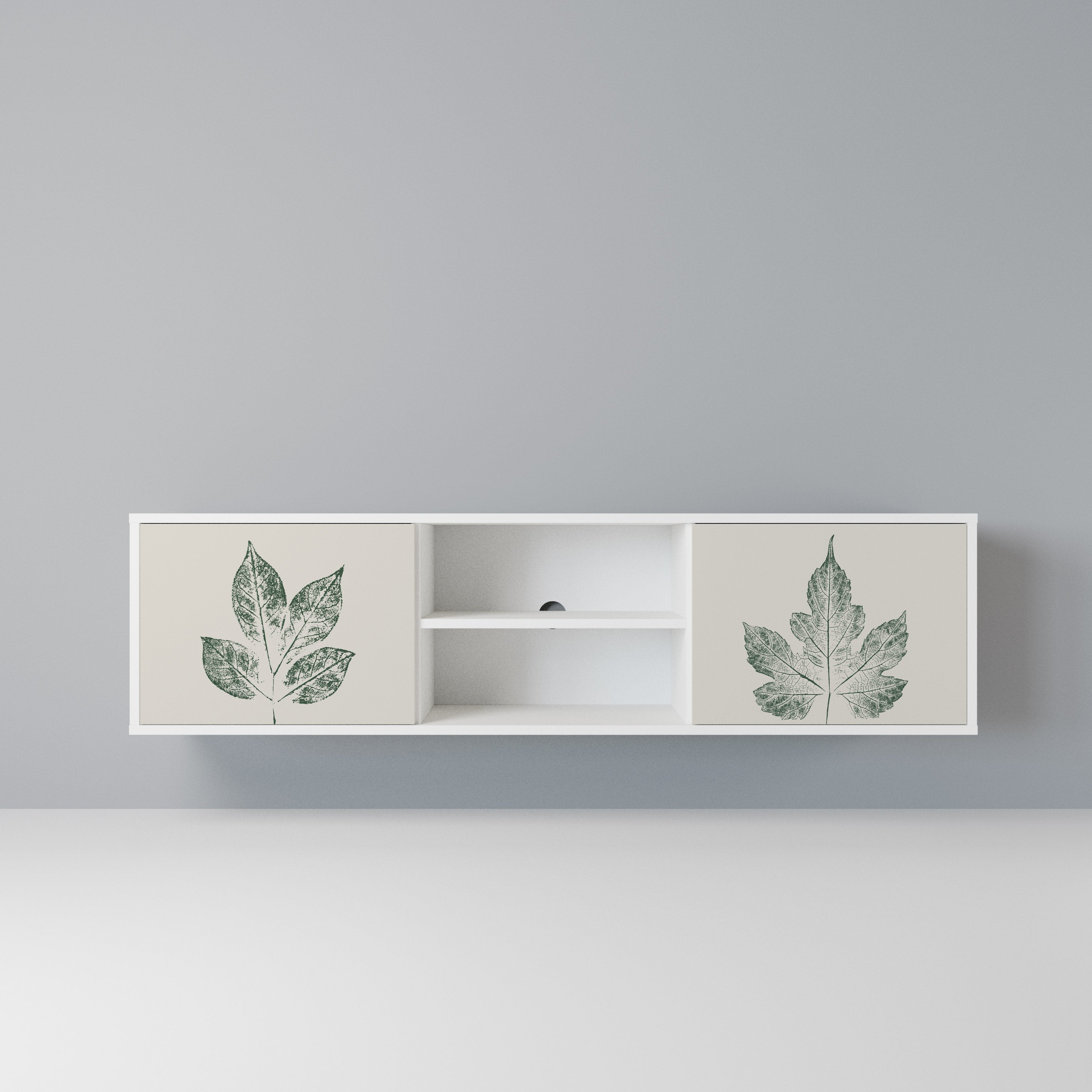 GREEN LEAFY STAMPS Szafka RTV 2-drzwiowa korpus Biały