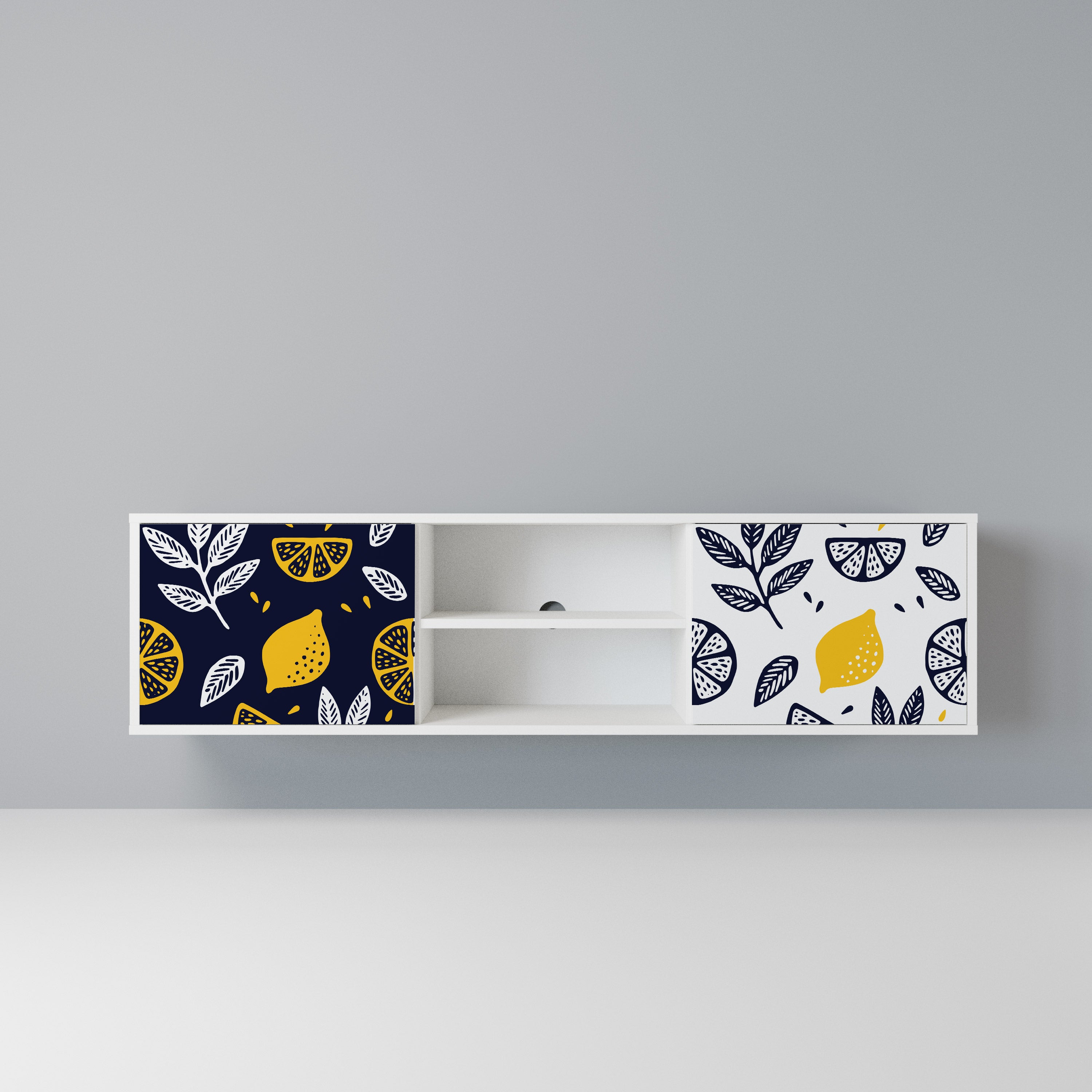 CITRUS BLACK AND WHITE Szafka RTV 2-drzwiowa korpus Biały
