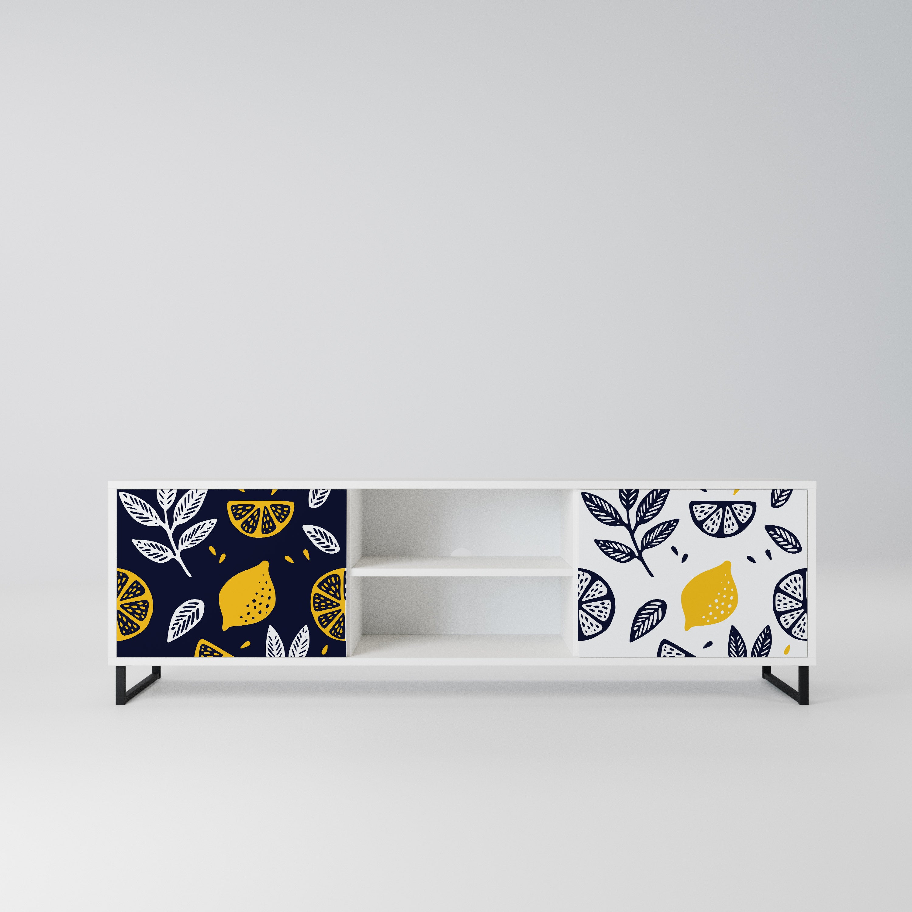 CITRUS BLACK AND WHITE Szafka RTV 2-drzwiowa korpus Biały