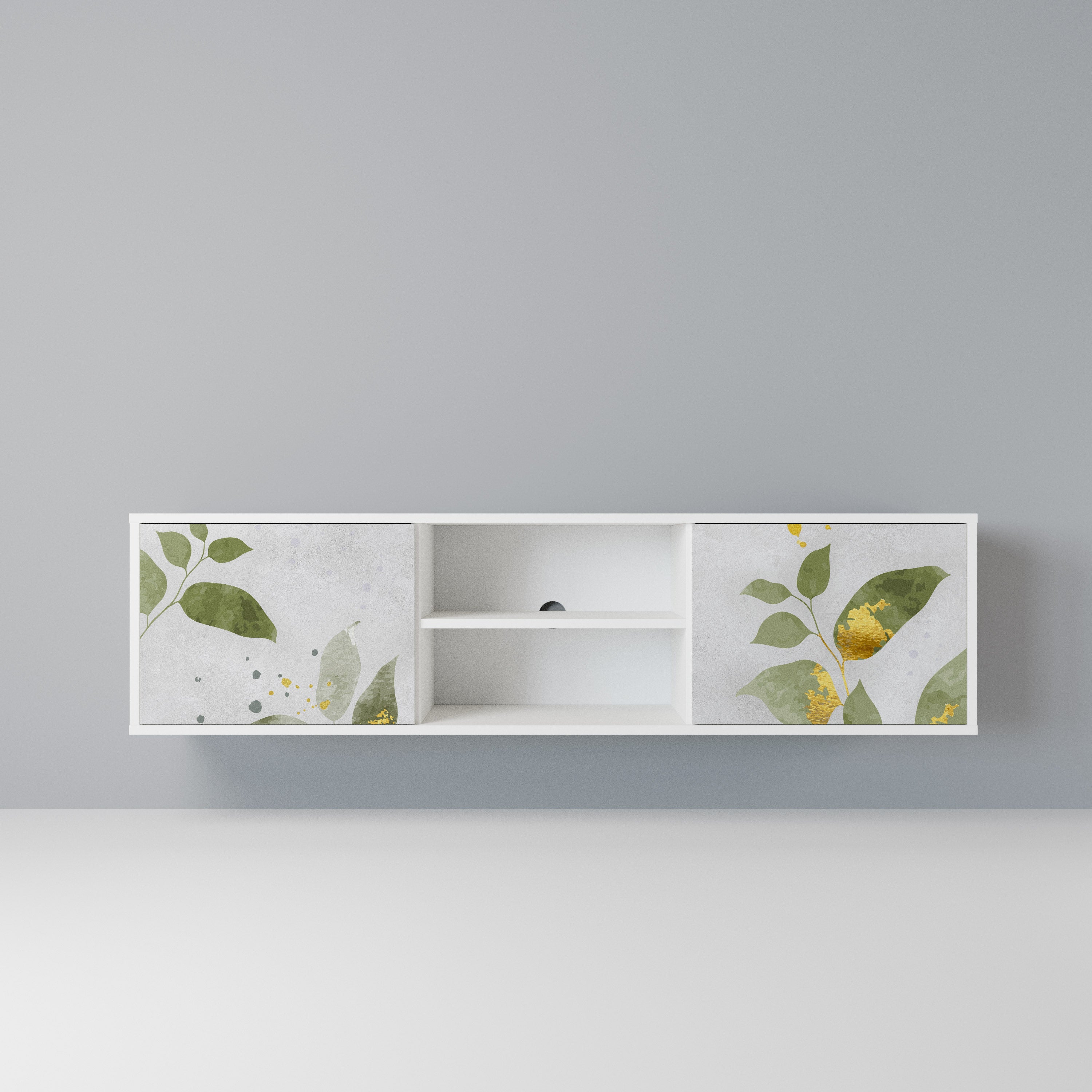 ELEGANT BOTANICS Szafka RTV 2-drzwiowa korpus Biały