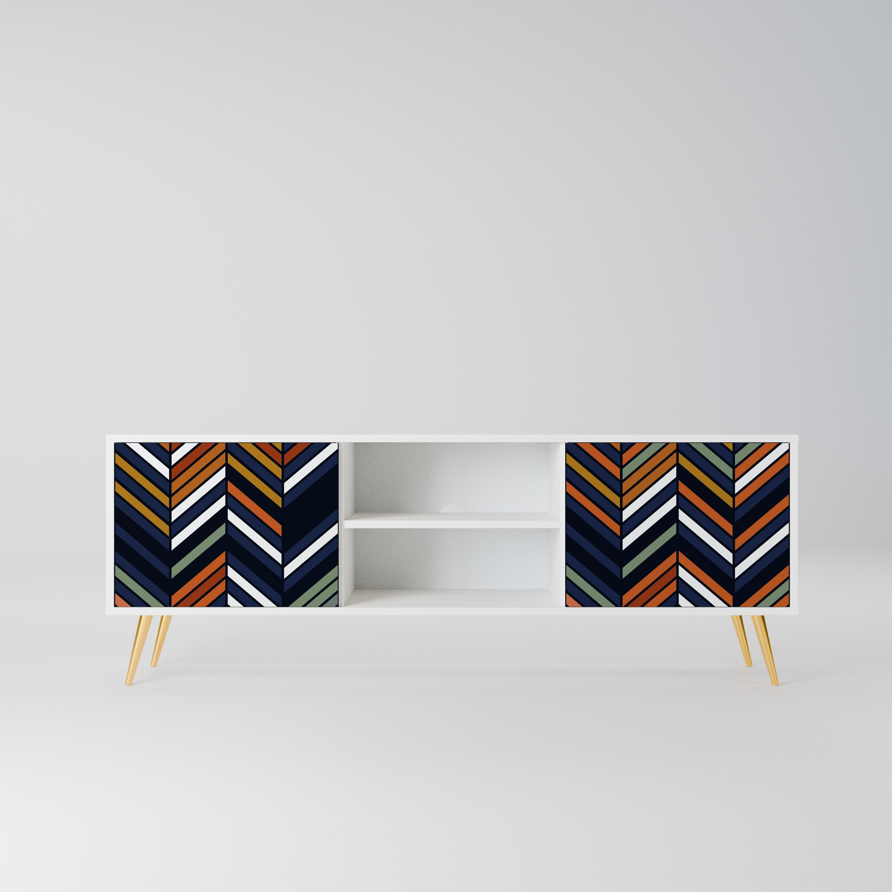 VIBRANT PATCHWORK Szafka RTV 2-drzwiowa korpus Biały