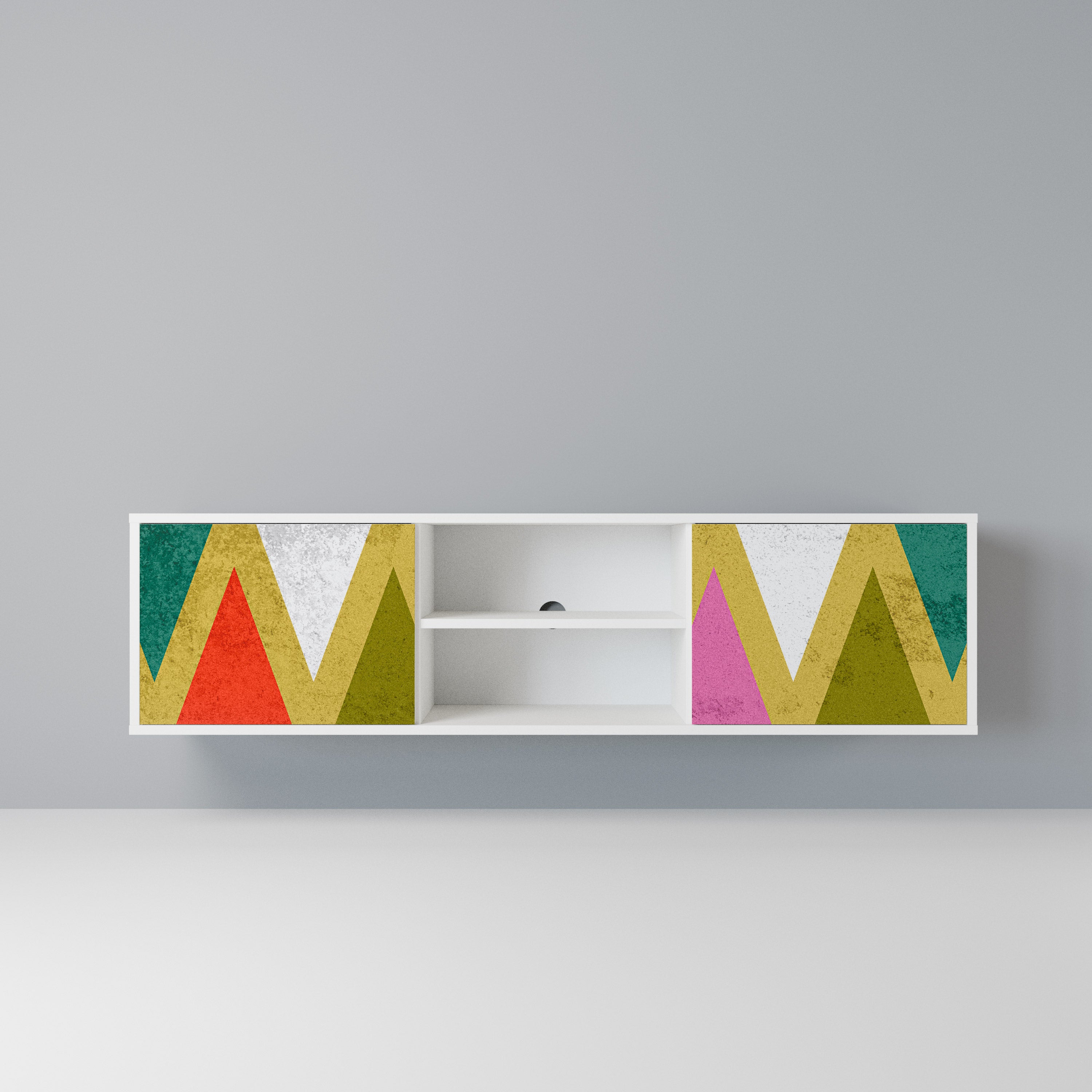COLORFUL TRIANGLES Szafka RTV 2-drzwiowa korpus Biały