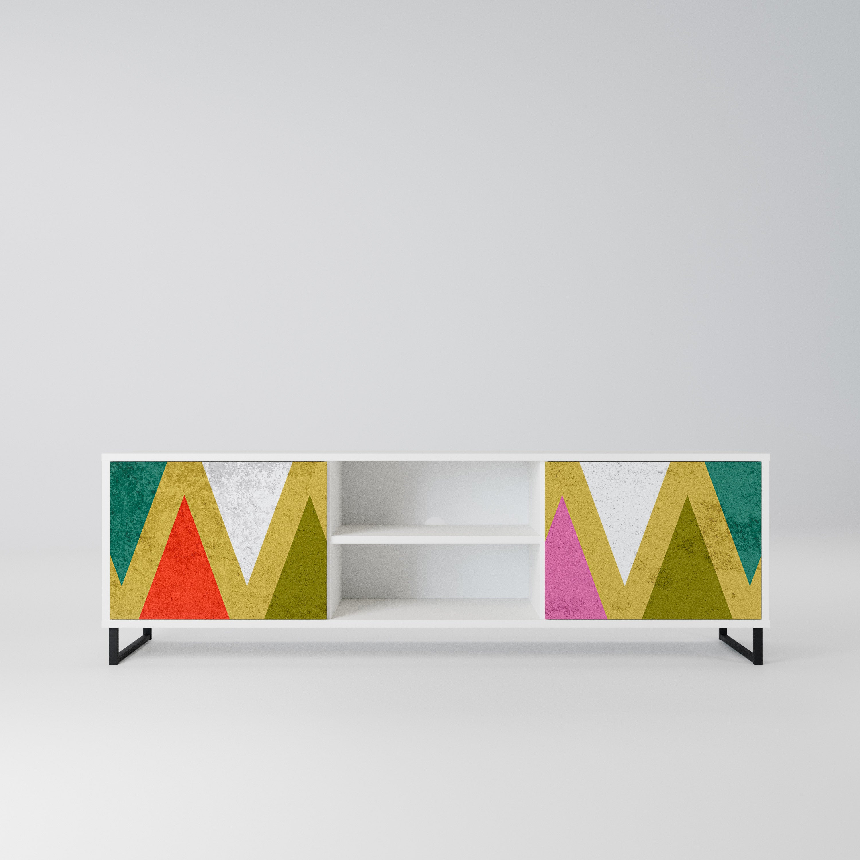 COLORFUL TRIANGLES Szafka RTV 2-drzwiowa korpus Biały