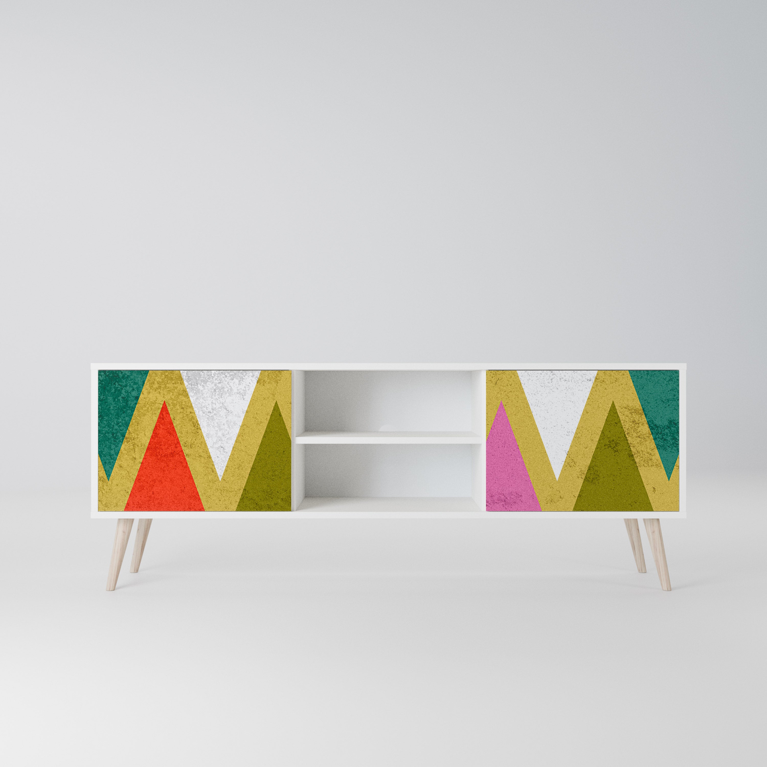 COLORFUL TRIANGLES Szafka RTV 2-drzwiowa korpus Biały