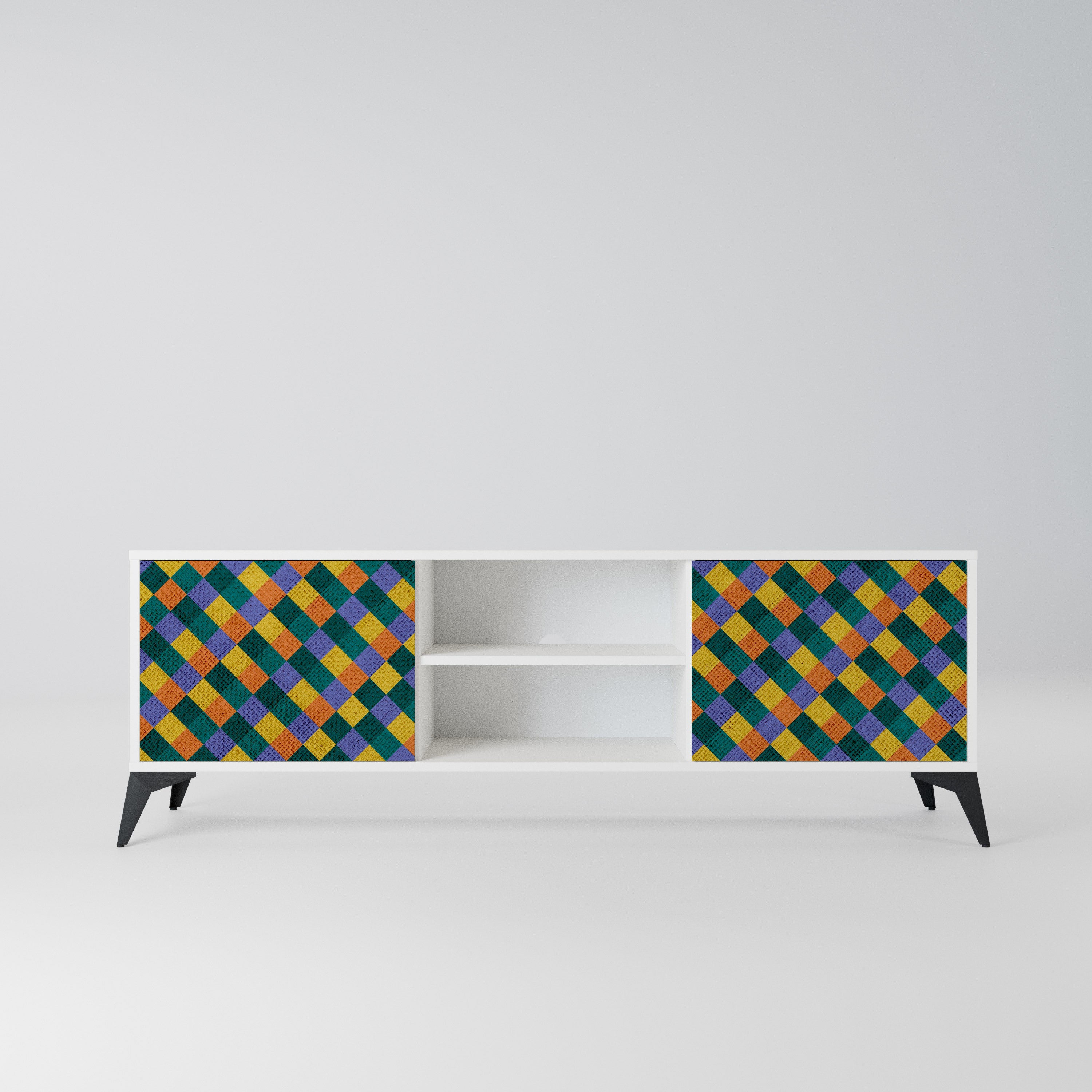 PAINTED SQUARES MIX Szafka RTV 2-drzwiowa korpus Biały