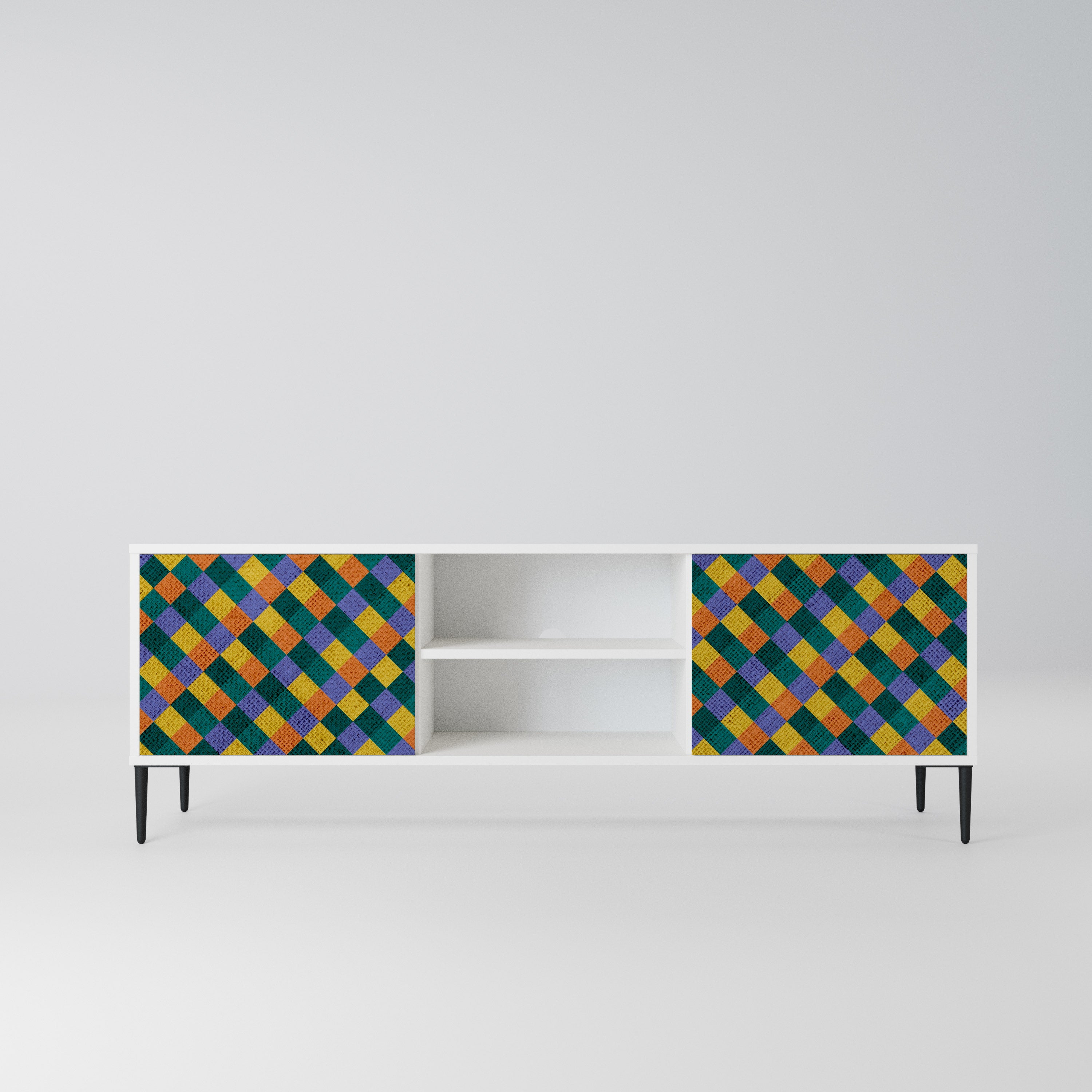 PAINTED SQUARES MIX Szafka RTV 2-drzwiowa korpus Biały
