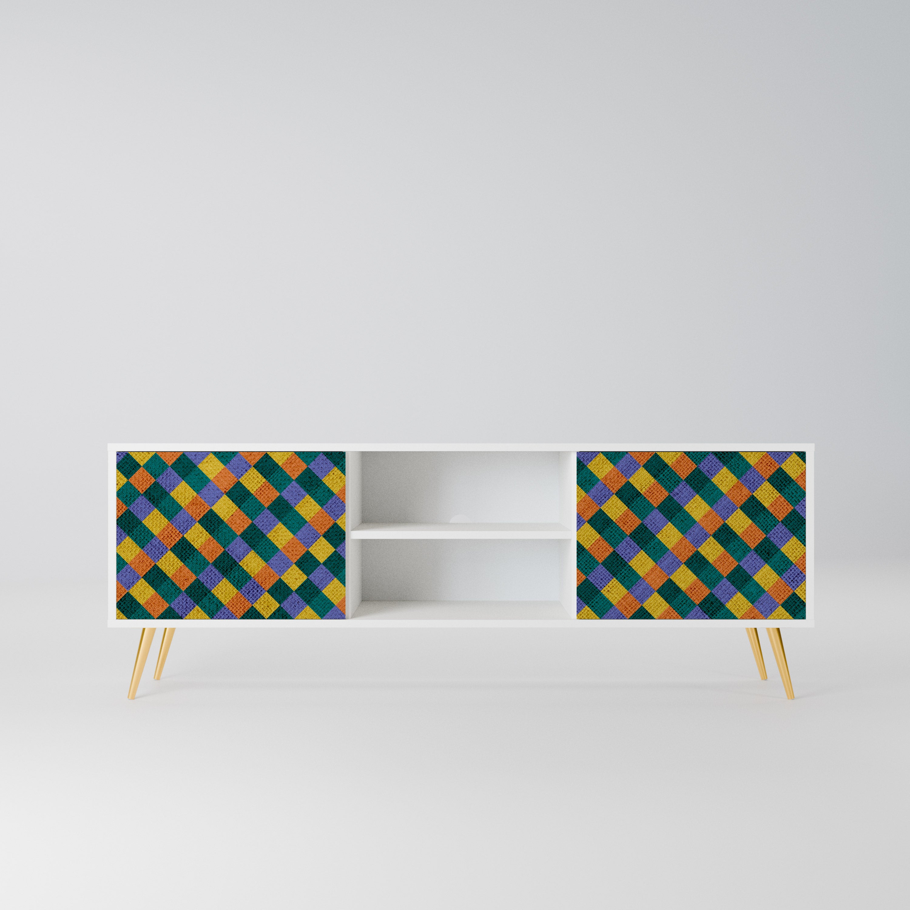 PAINTED SQUARES MIX Szafka RTV 2-drzwiowa korpus Biały