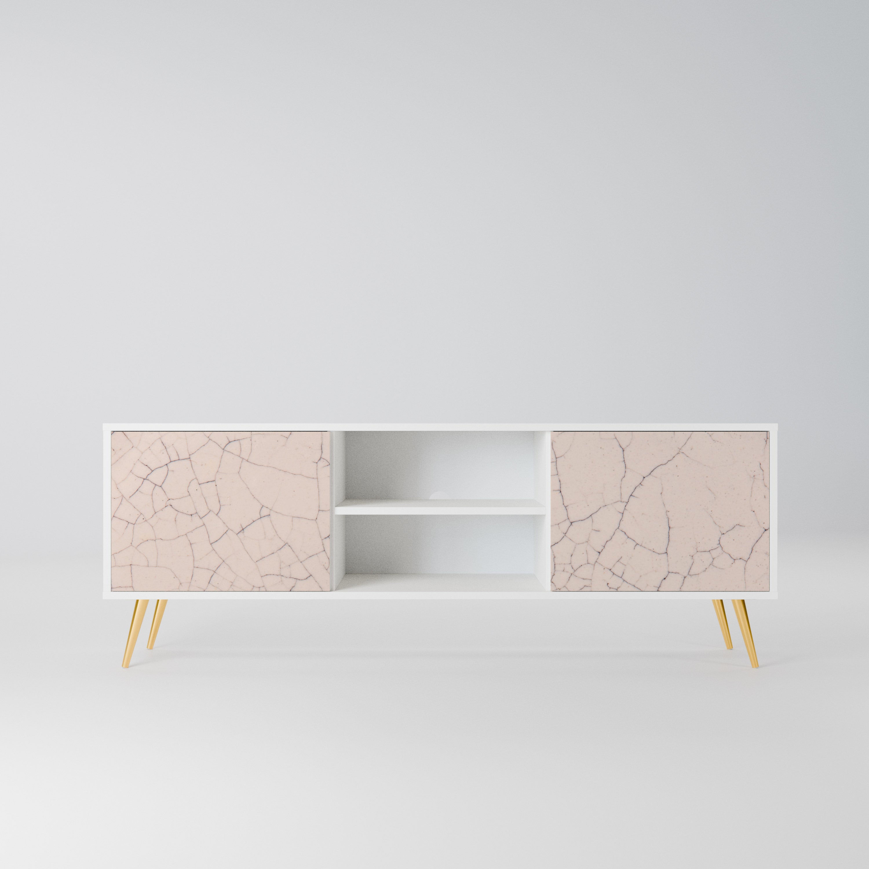 CERAMIC TEXTURE Szafka RTV 2-drzwiowa korpus Biały