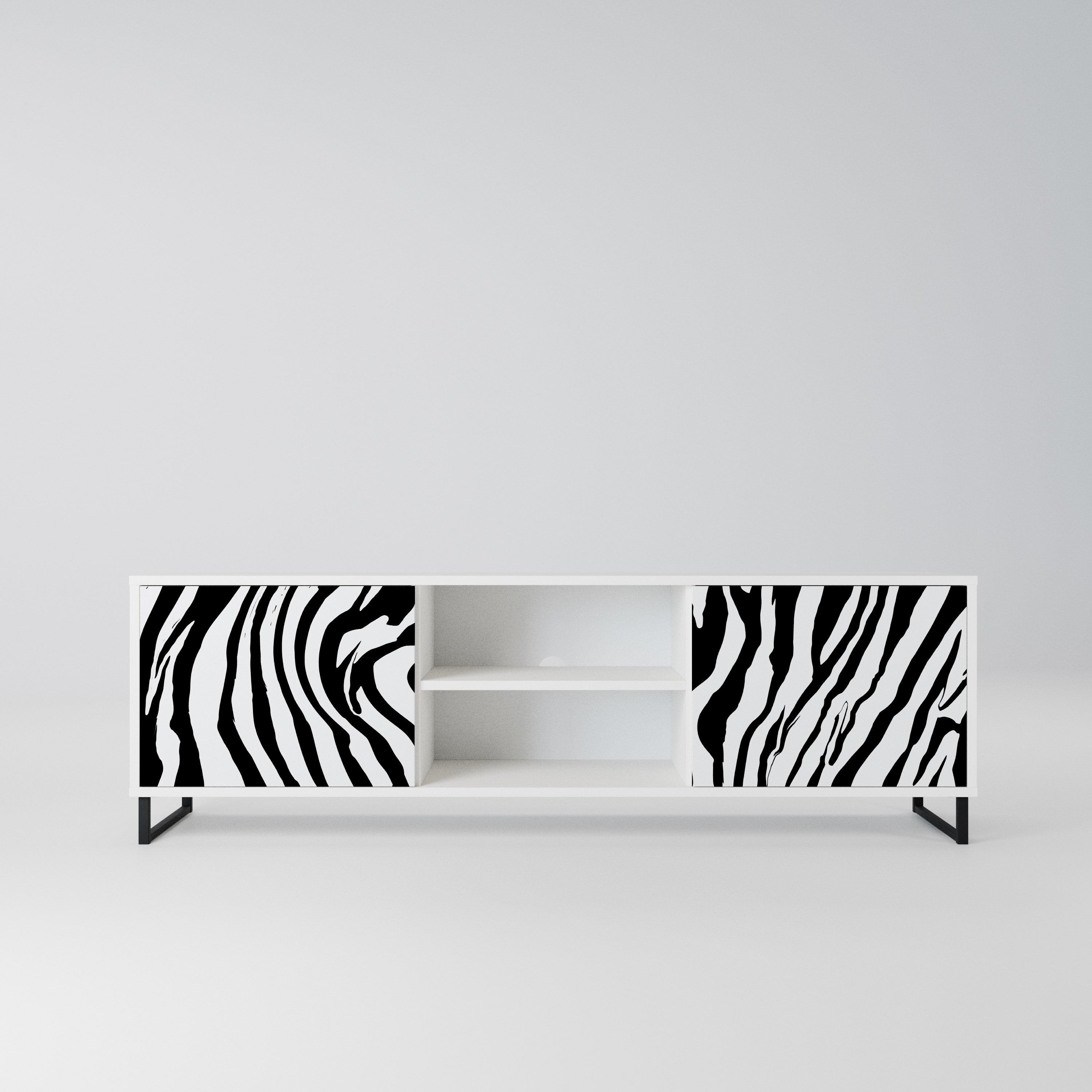 SPLENDID ZEBRA Szafka RTV 2-drzwiowa korpus Biały