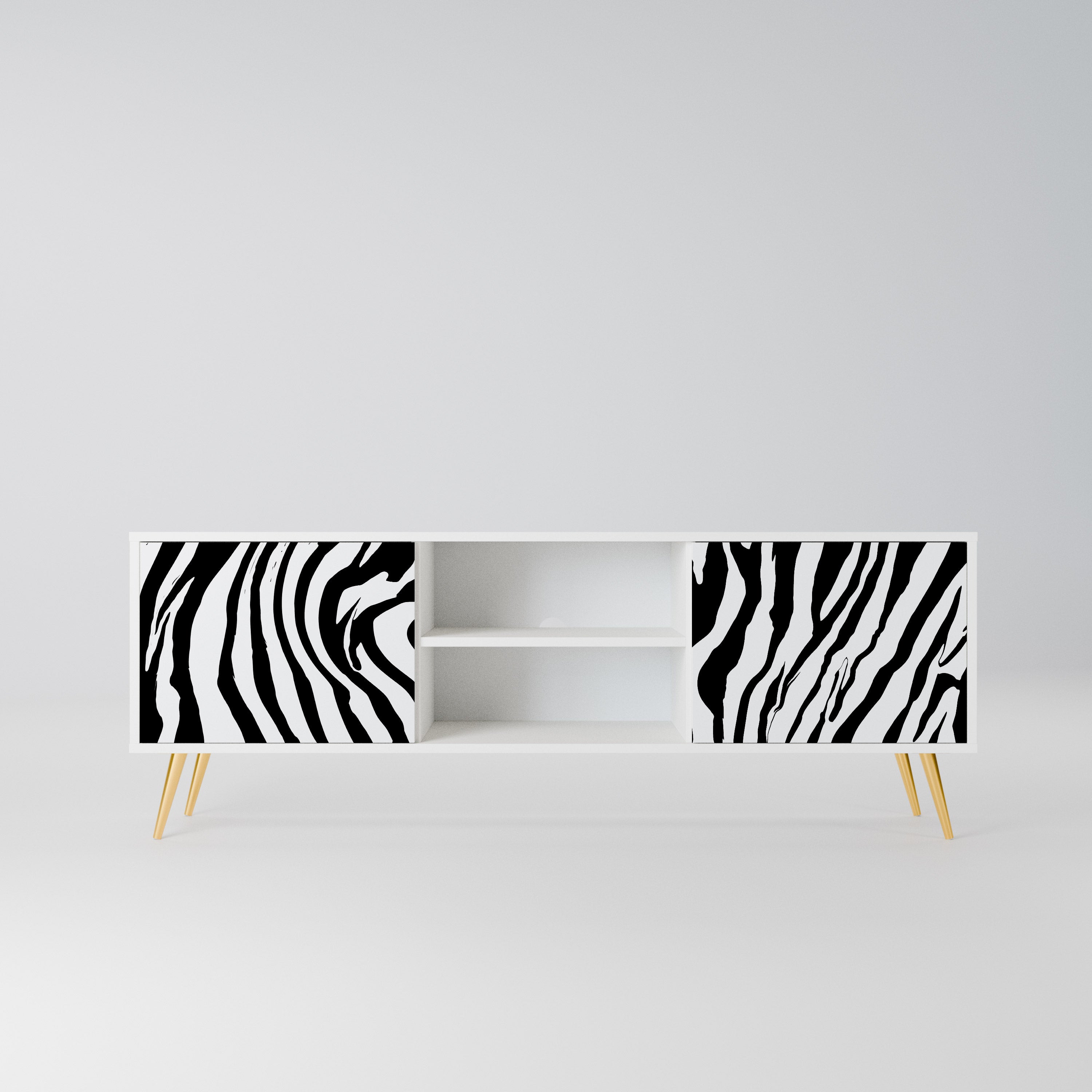 SPLENDID ZEBRA Szafka RTV 2-drzwiowa korpus Biały