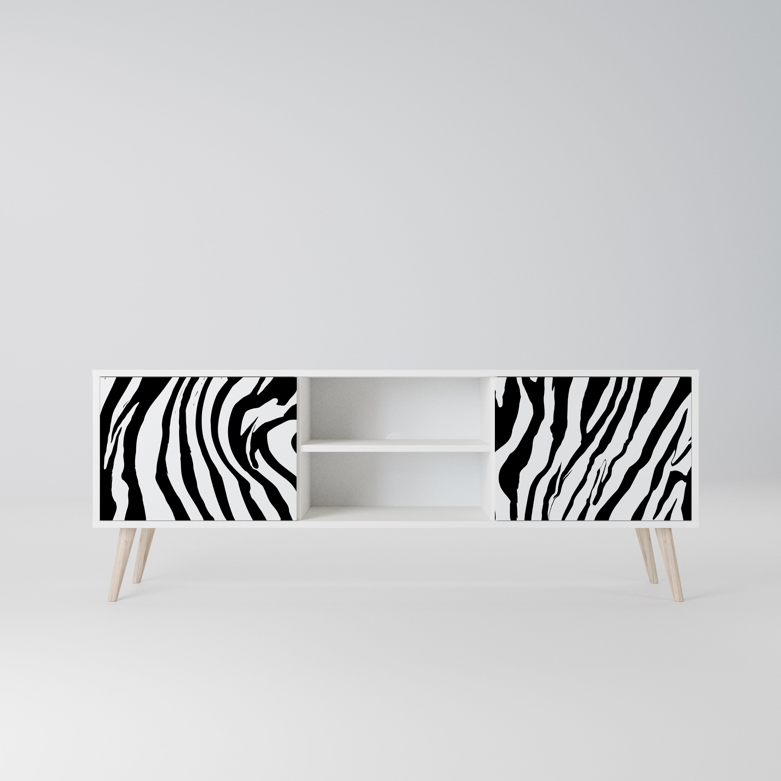 SPLENDID ZEBRA Szafka RTV 2-drzwiowa korpus Biały