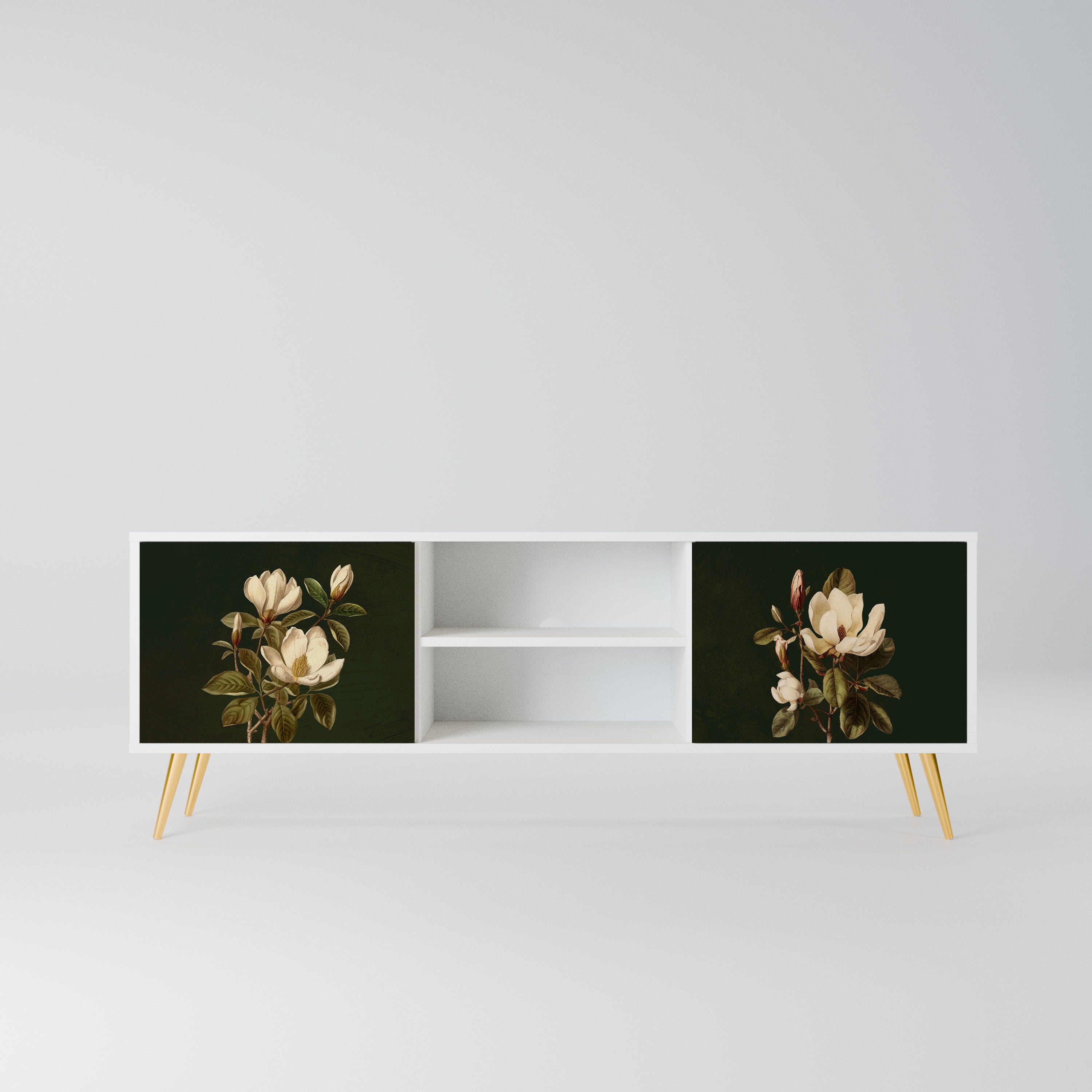 FLORAL NOIR Szafka RTV 2-drzwiowa korpus Biały